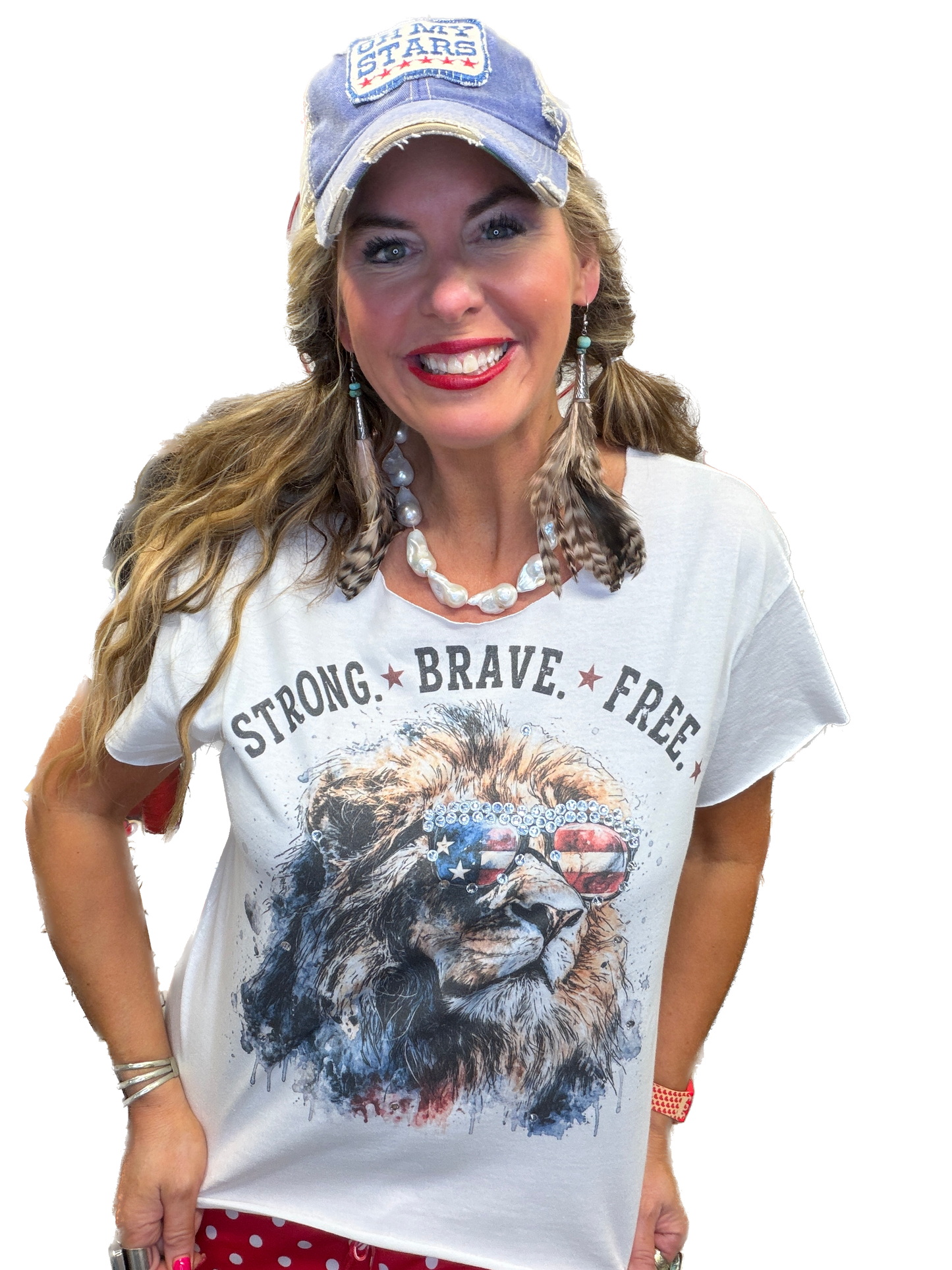 Strong, Brave, and Free T-Shirt (Bling)  - ERR Original *Final Sale*