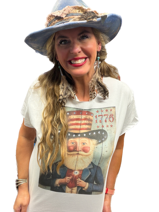 Cartoon Uncle Sam T-Shirt (Christy Cut) (Bling) - ERR Original *Final Sale*