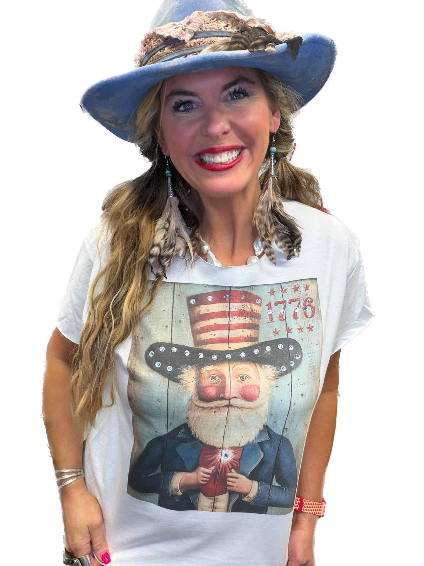 Cartoon Uncle Sam T-Shirt (Christy Cut) (Bling) - ERR Original *Final Sale*