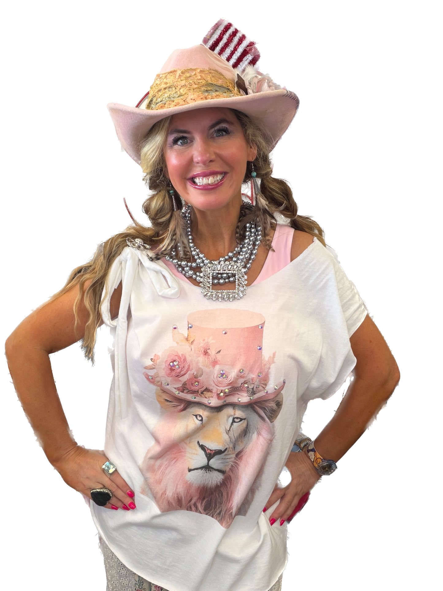 Rose Blush Lion King T-Shirt (Side Wing) - Indigo Blue *Final Sale*