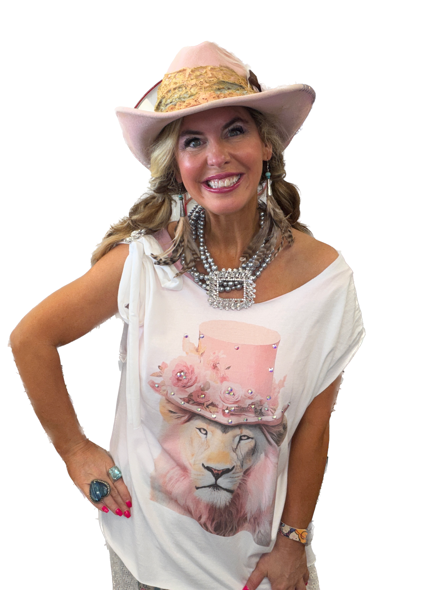 Rose Blush Lion King T-Shirt (Side Wing) - Indigo Blue *Final Sale*