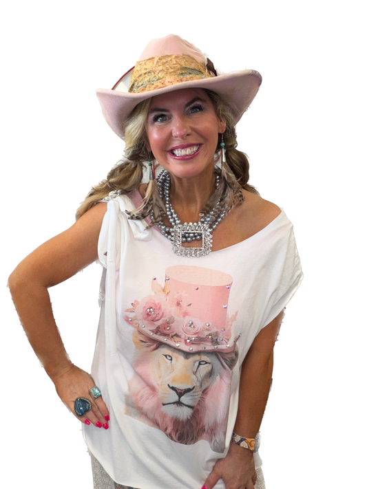 Rose Blush Lion King T-Shirt (Side Wing) - Indigo Blue *Final Sale*