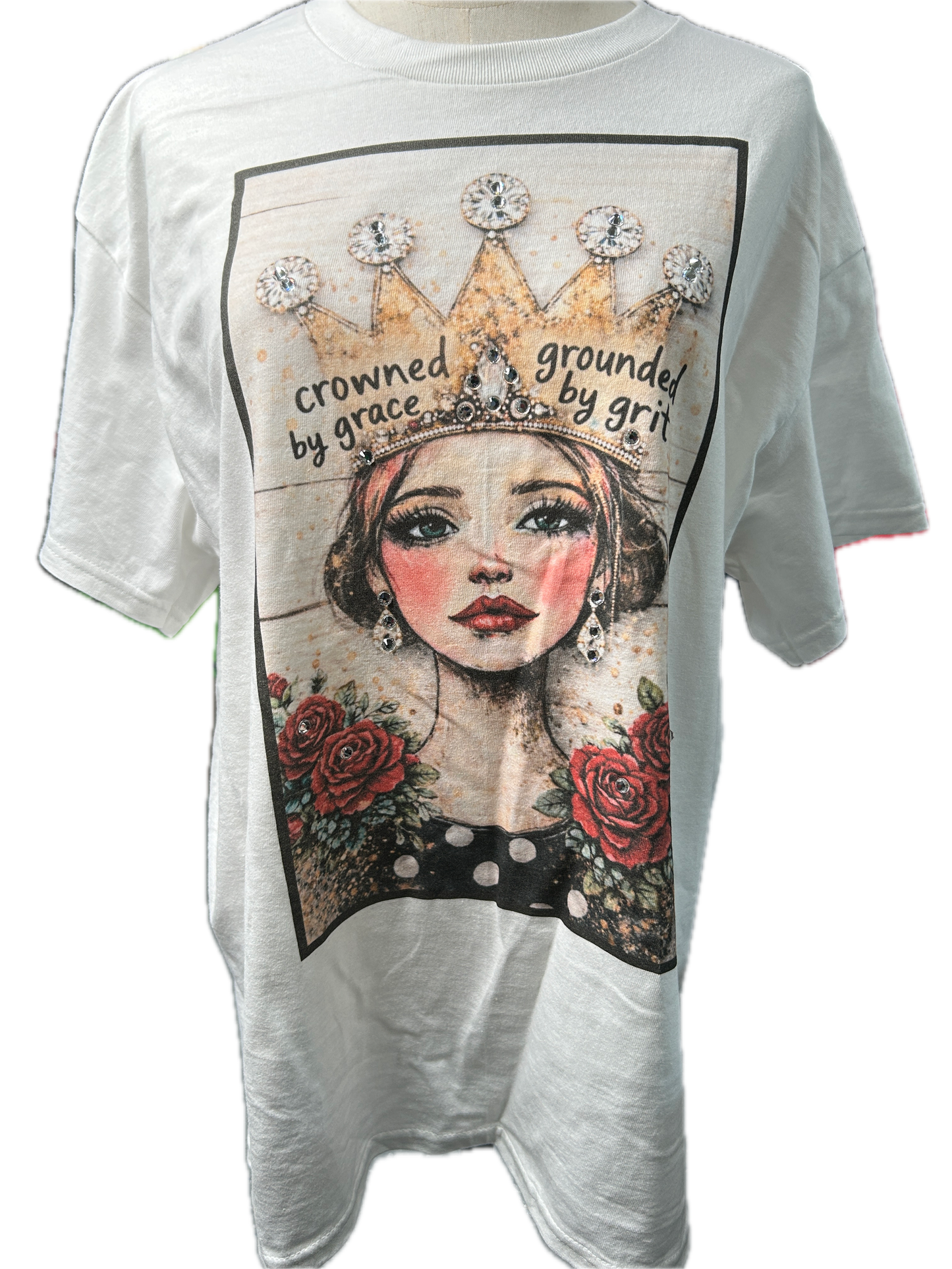 Crowned by Grace/Grounded by Grit T-Shirt (Christy Style) - ERR Original *Final Sale*