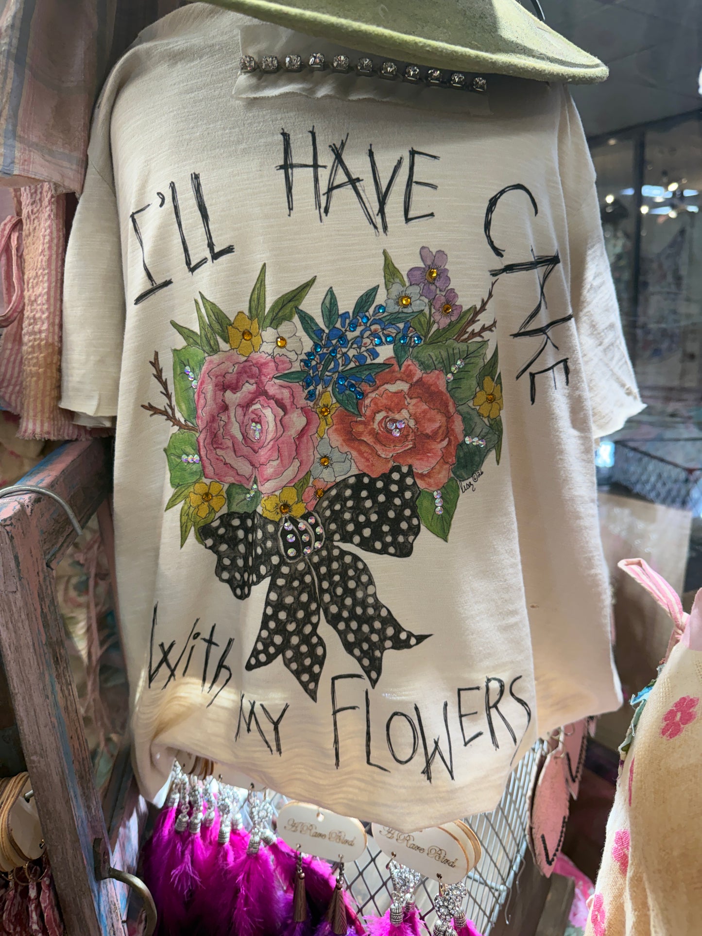 A Rare Bird- I'll Have Cake With My Flowers Rag Tee