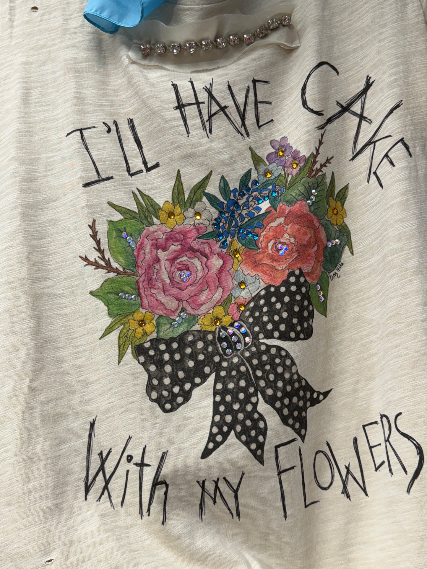 A Rare Bird- I'll Have Cake With My Flowers Rag Tee