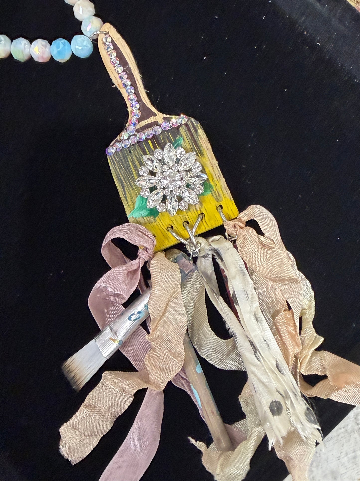 A Rare Bird- Paint Brush and Fringe Necklace