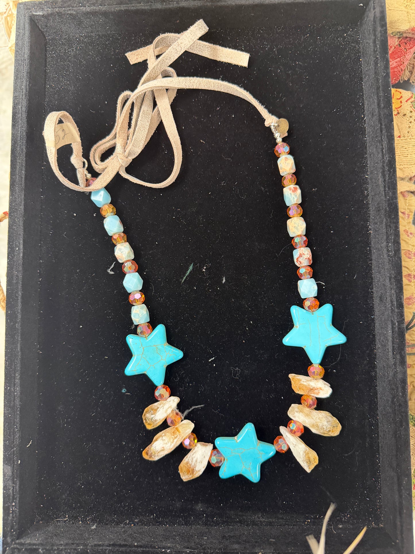 A Rare Bird- Citrine and Turquoise Star Necklace