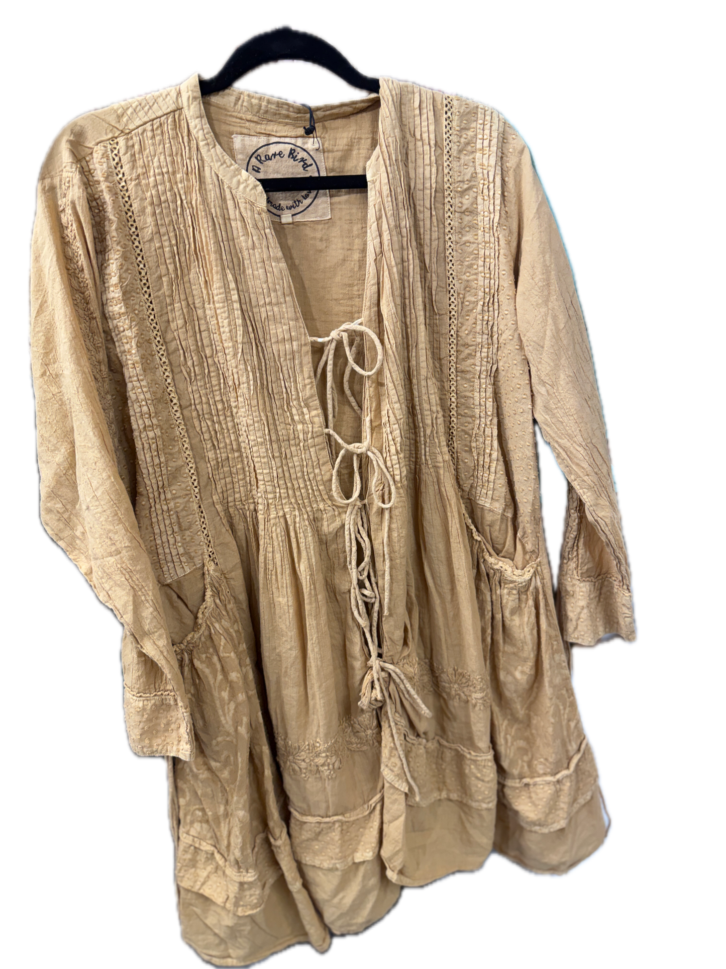 Rare Bird- Tie One On Mustard  Top Final Sale