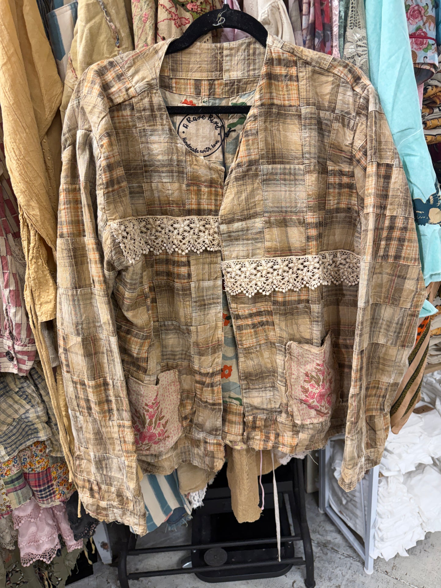 A Rare Bird- Honey Beige Floral Jacket