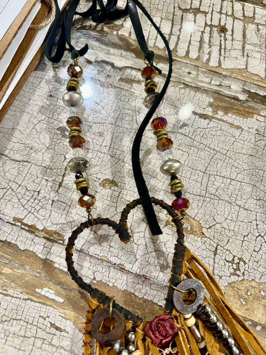 A Rare Bird- Heart and Keys Necklace