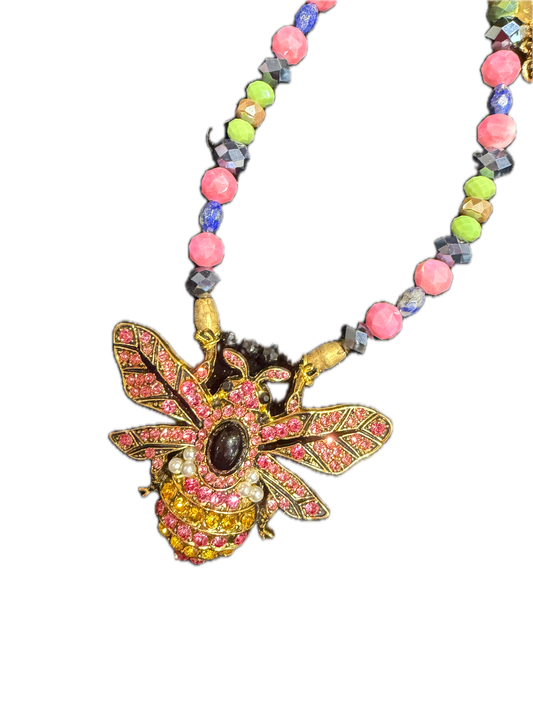 PREORDER A Rare Bird- Glitzy Bumble Bee Necklace