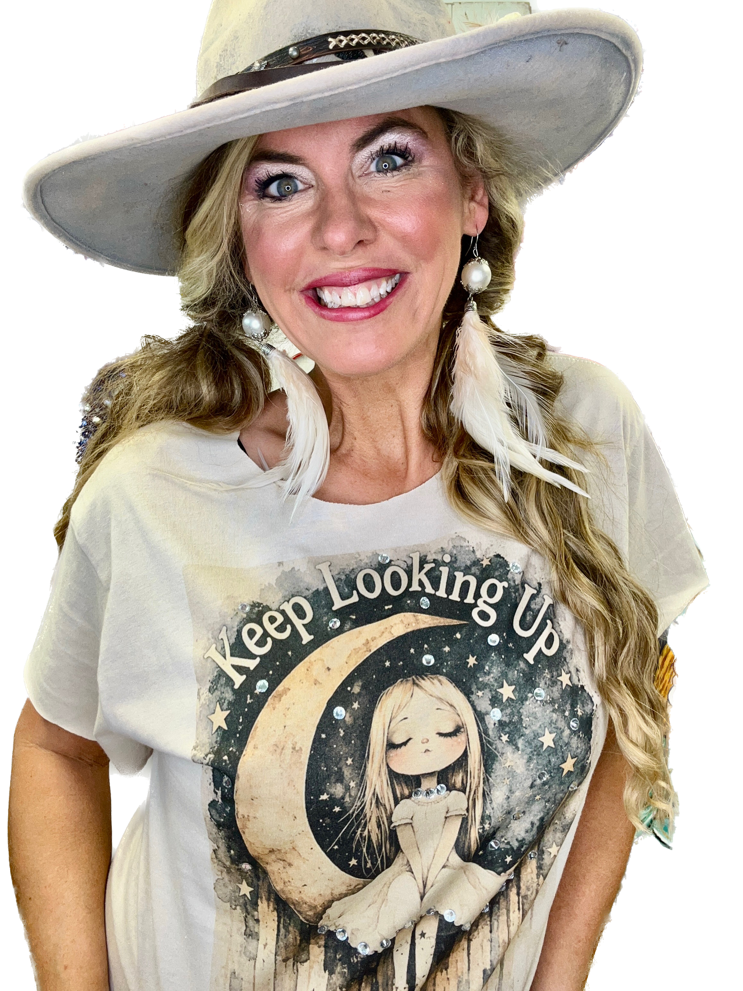 Keep Looking Up T-Shirt (Christy Cut) - Indigo Blue *Final Sale*