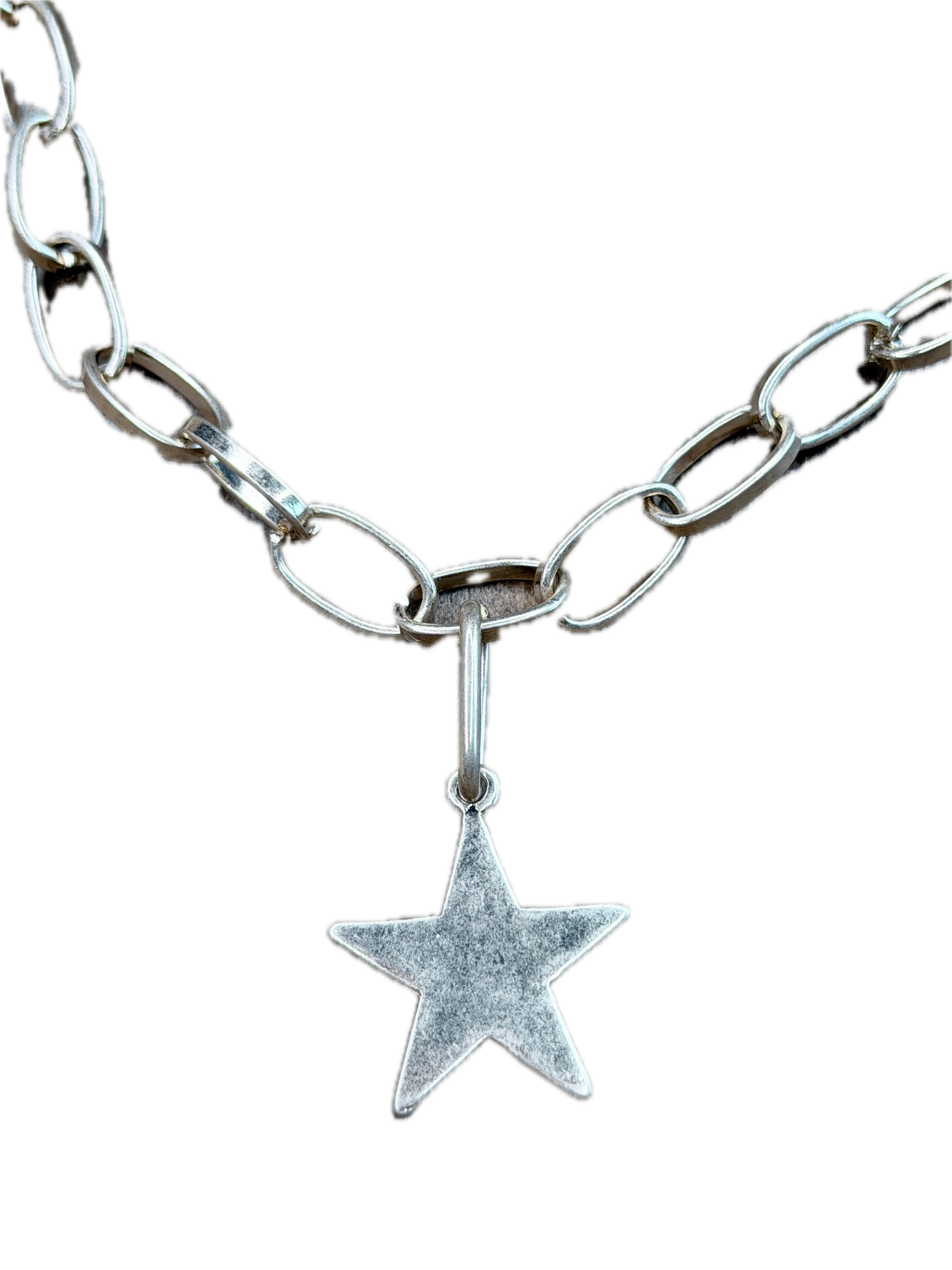 Dainty Chain Link Star Necklace (Gold)