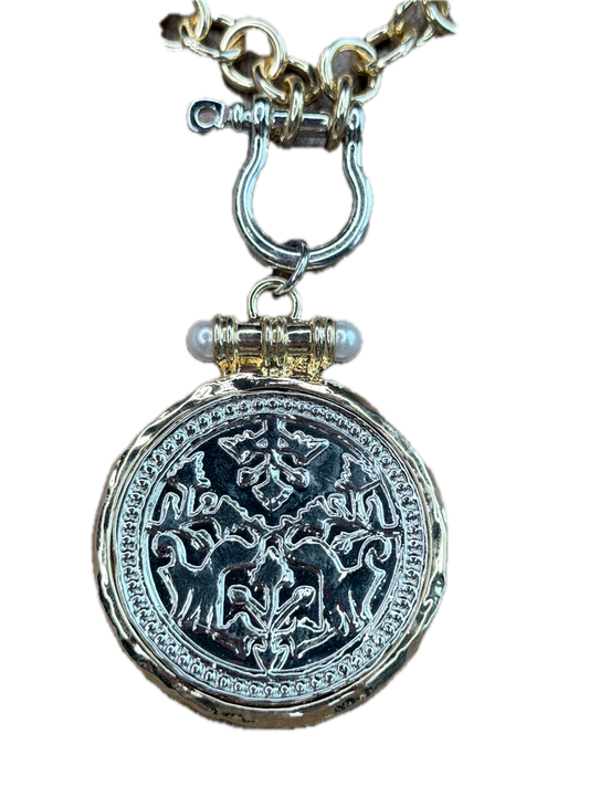 Aria Silver and Gold Coin Necklace