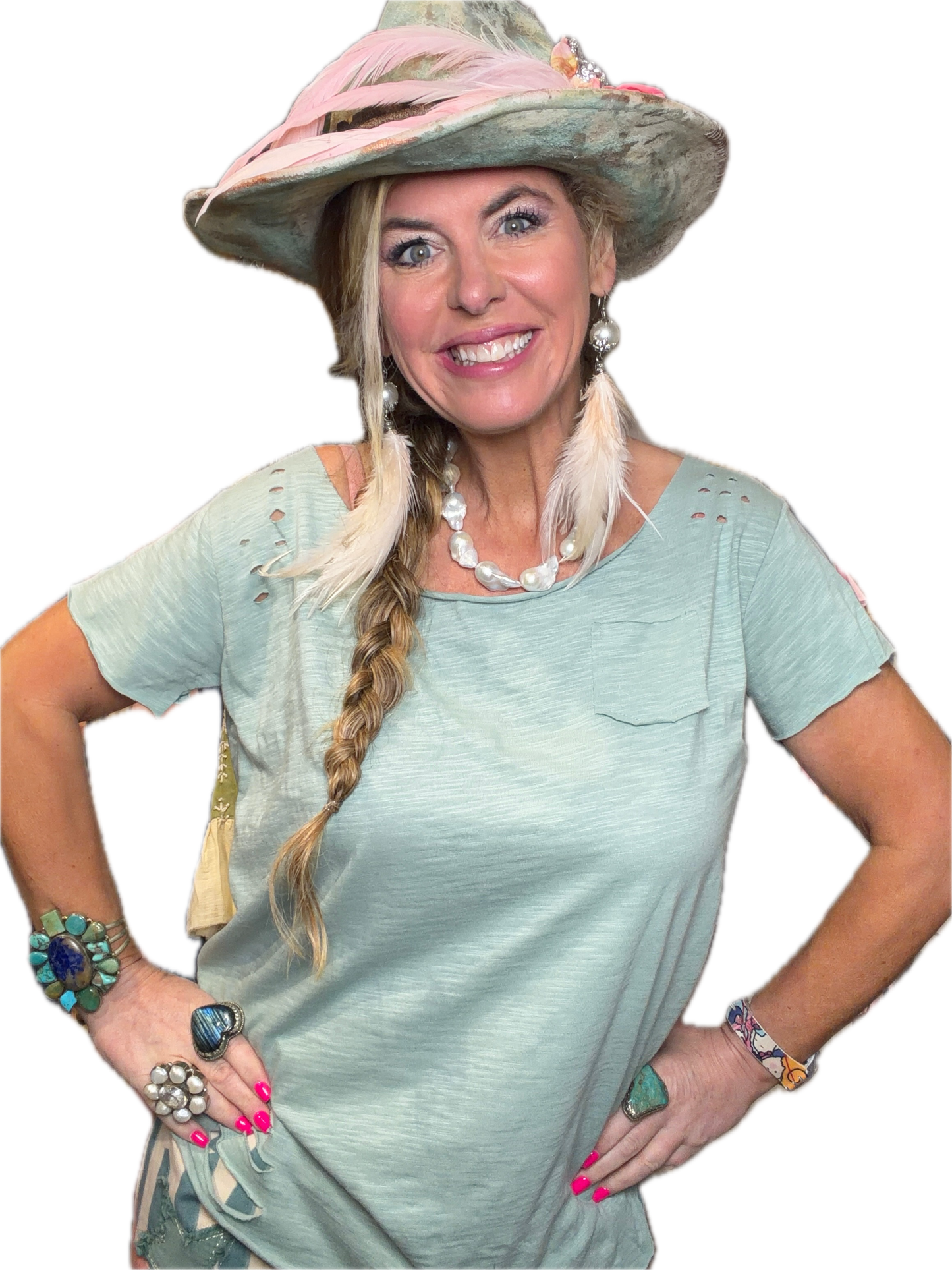 Rare Bird- Rag Tee (Sage)