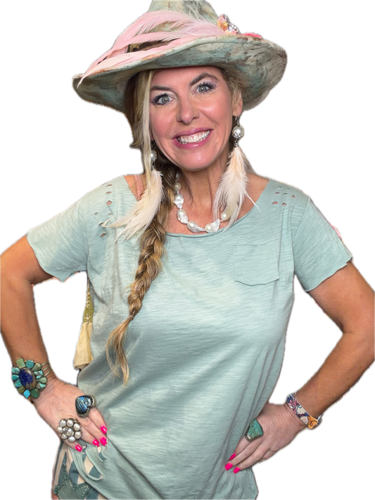 Rare Bird- Rag Tee (Sage)