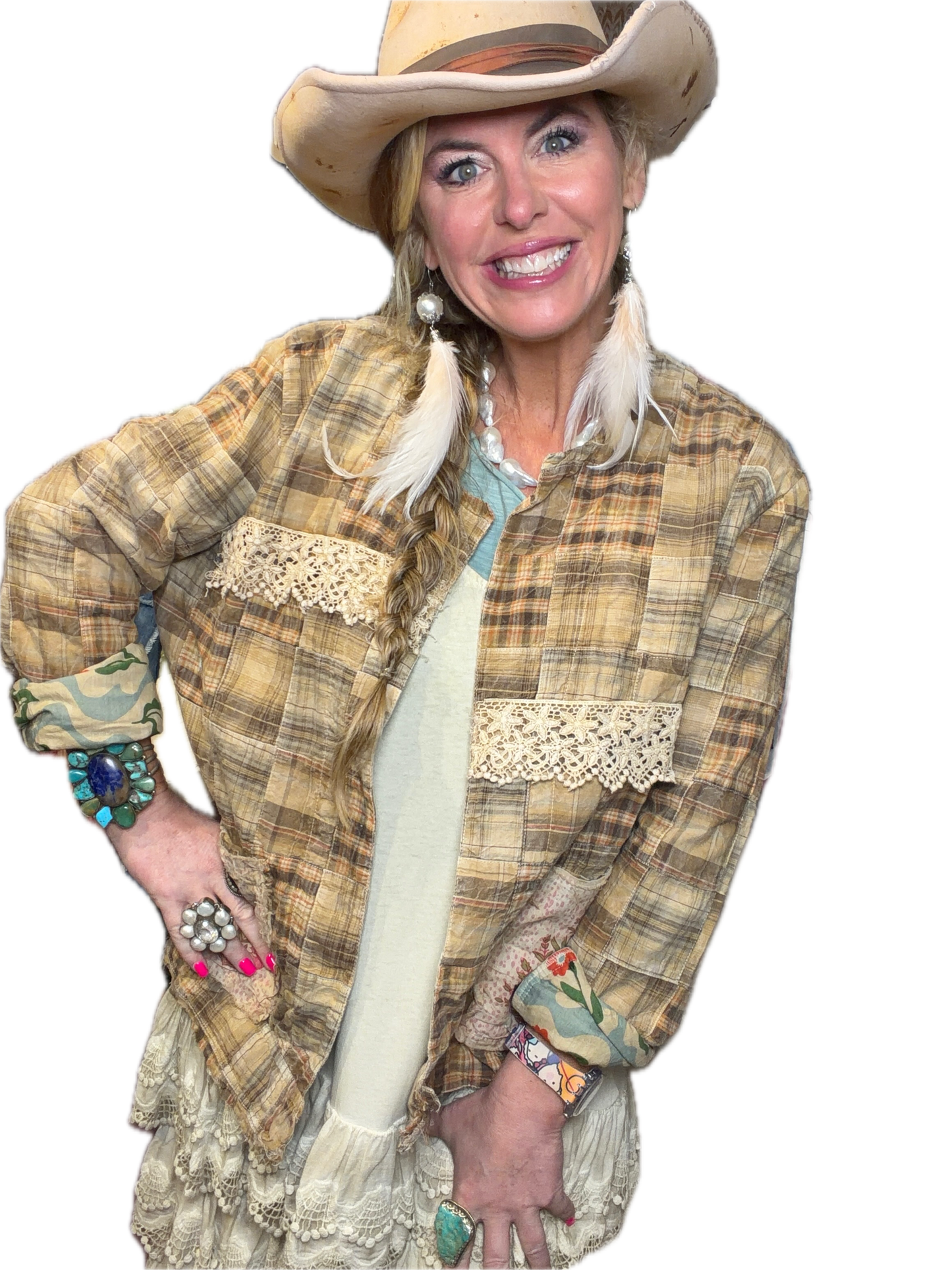 A Rare Bird- Honey Beige Floral Jacket