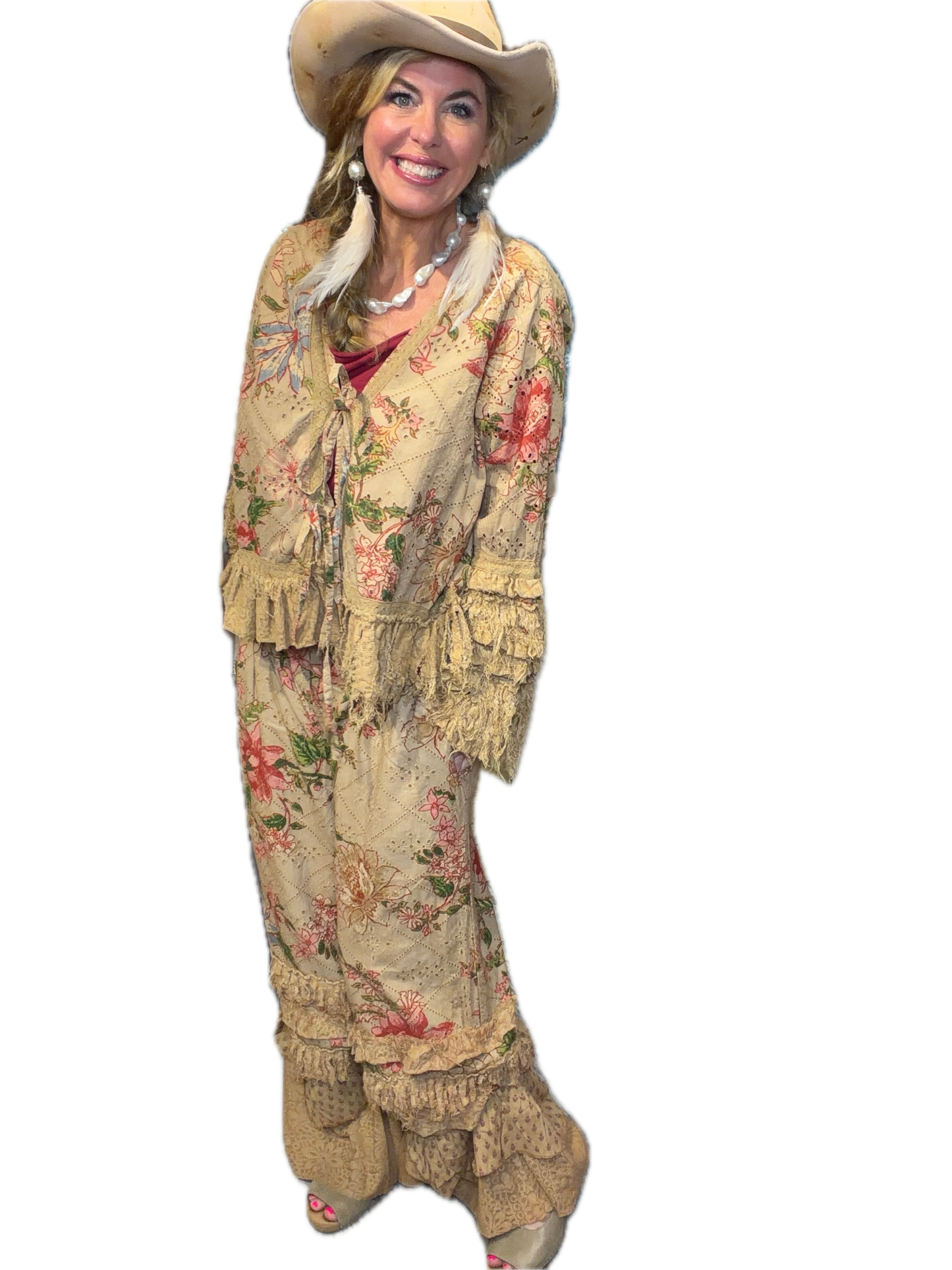 A Rare Bird- Tattered Flowers Pants