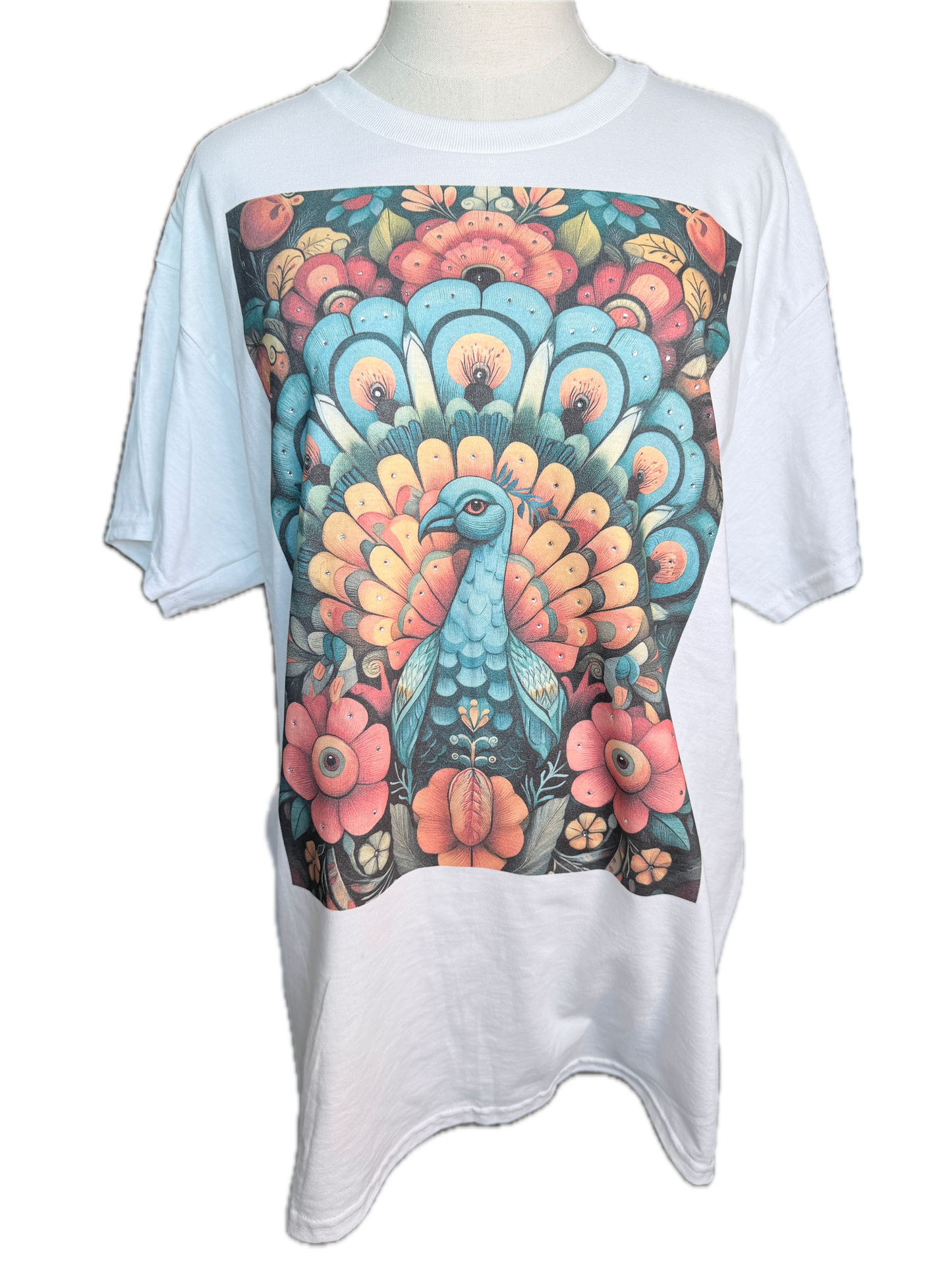 Mexican Peacock Art T-Shirt- ERR Original *Final Sale*