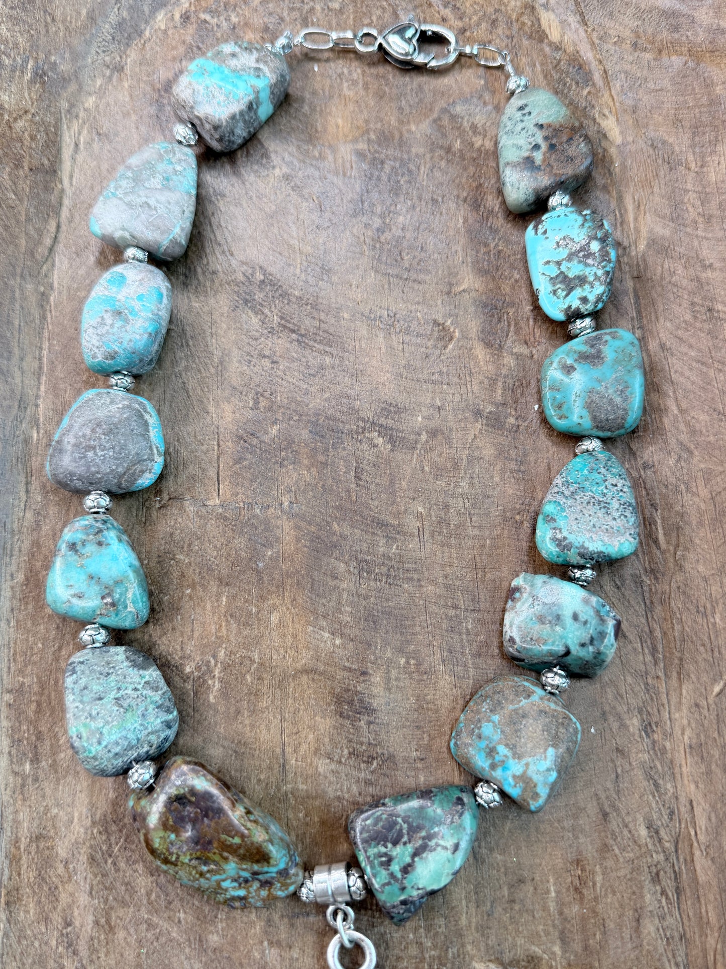 Chunky Turquoise Sacred Heart Necklace- ERR Original