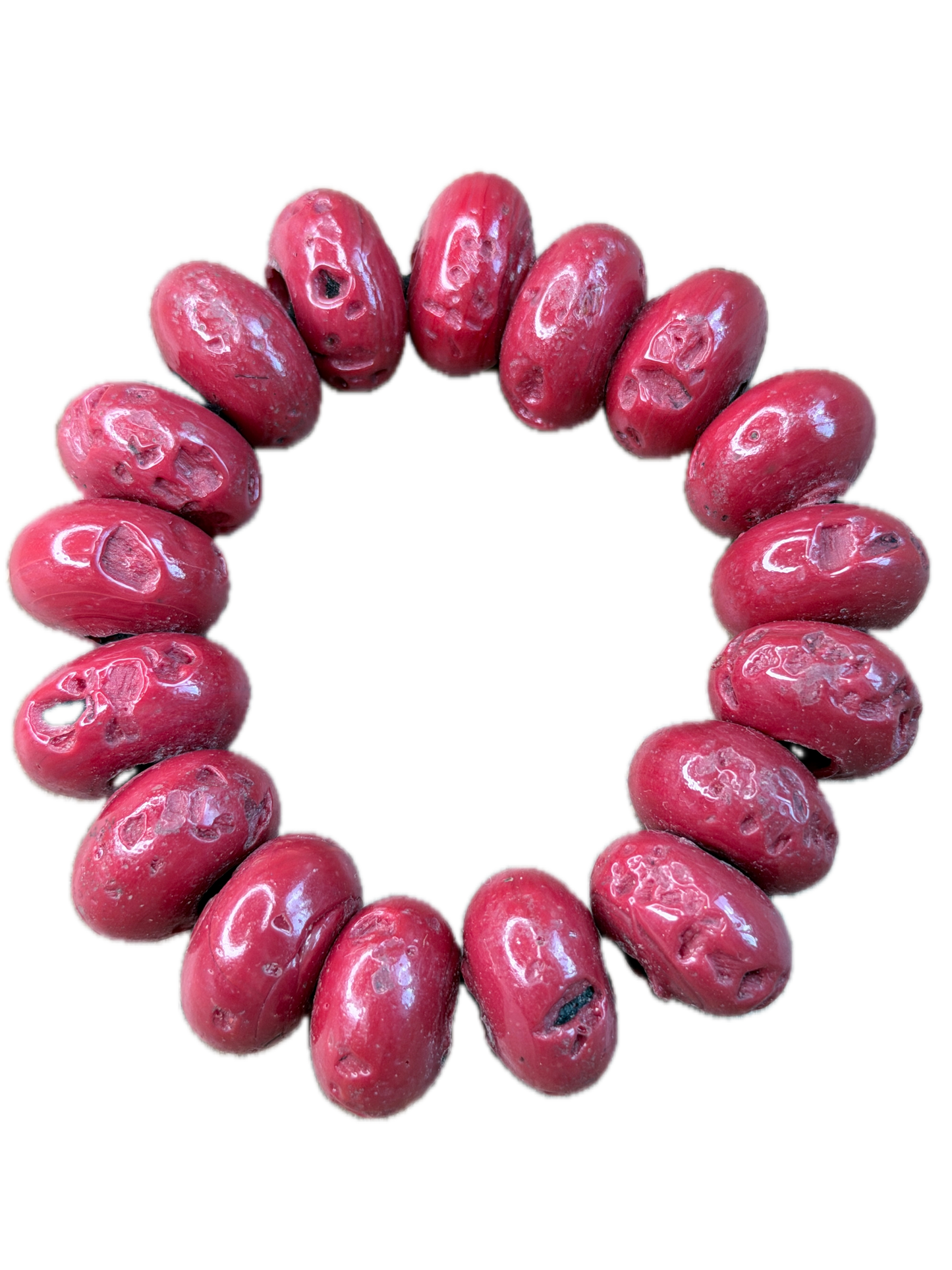 Natural Chunky Red Coral Bracelet