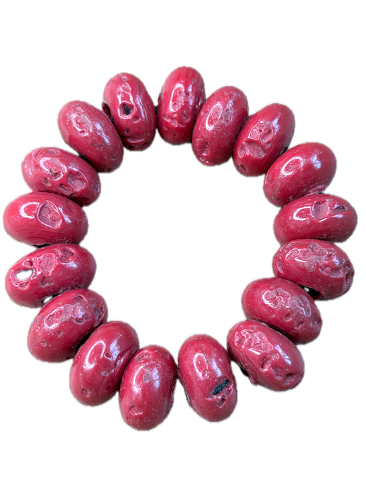 Natural Chunky Red Coral Bracelet
