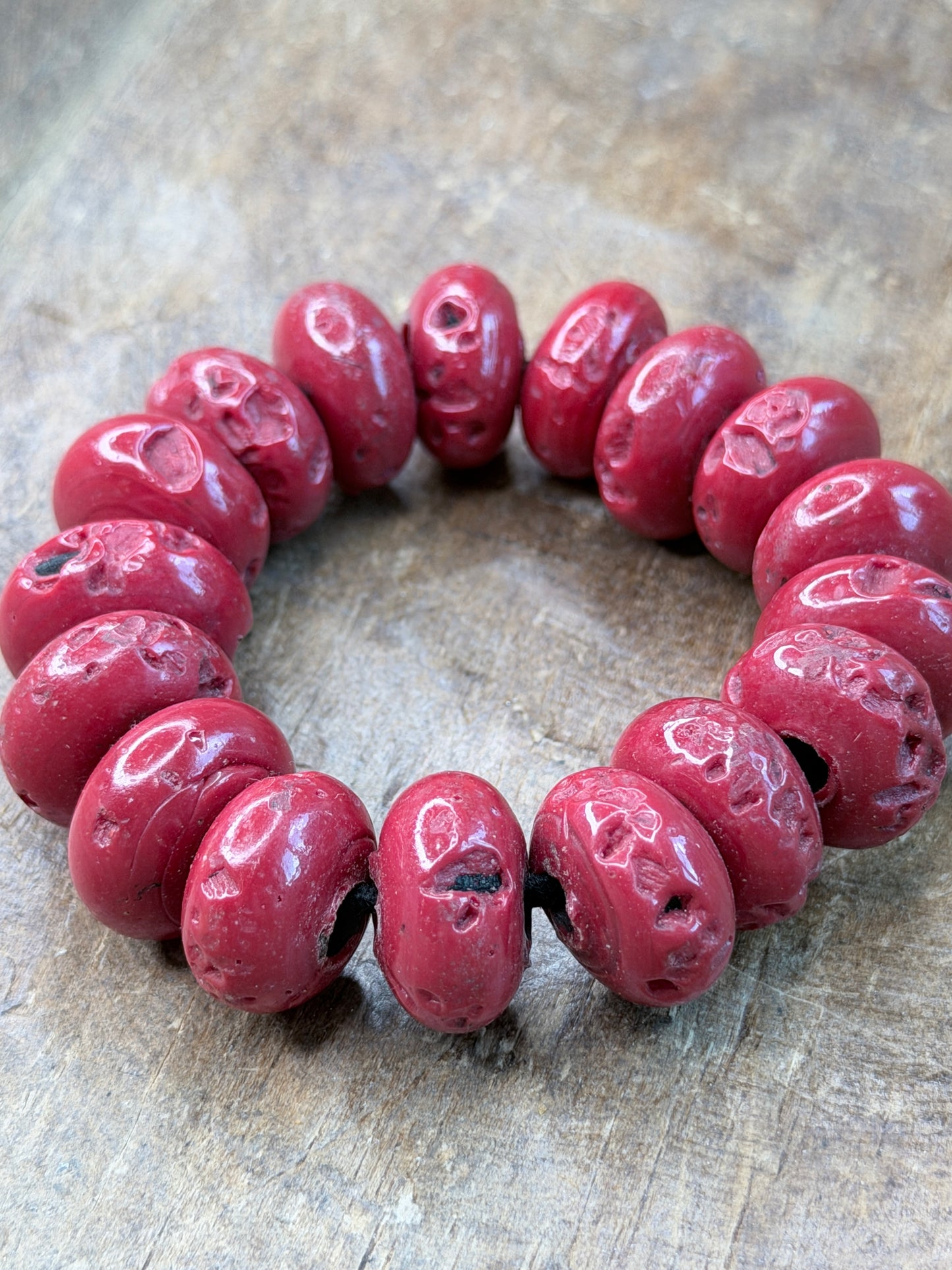 Natural Chunky Red Coral Bracelet