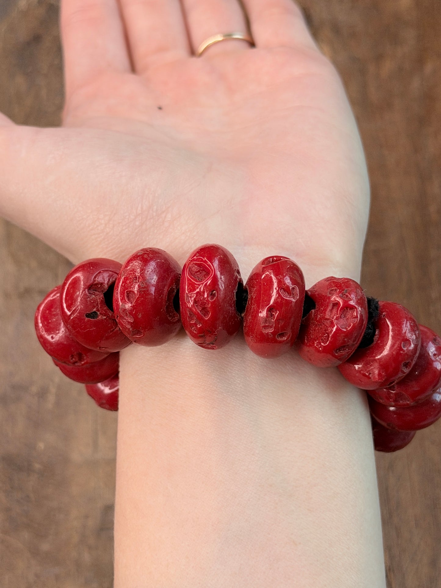 Natural Chunky Red Coral Bracelet