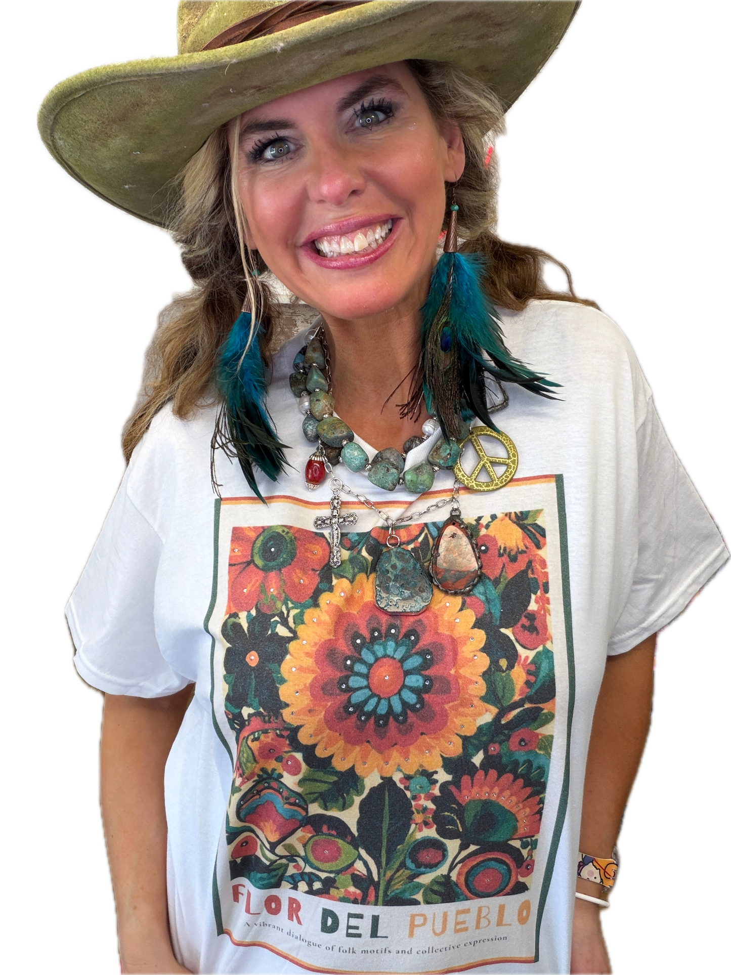Flor Del Pueblo T-Shirt (Christy Style)- ERR Original *Final Sale*