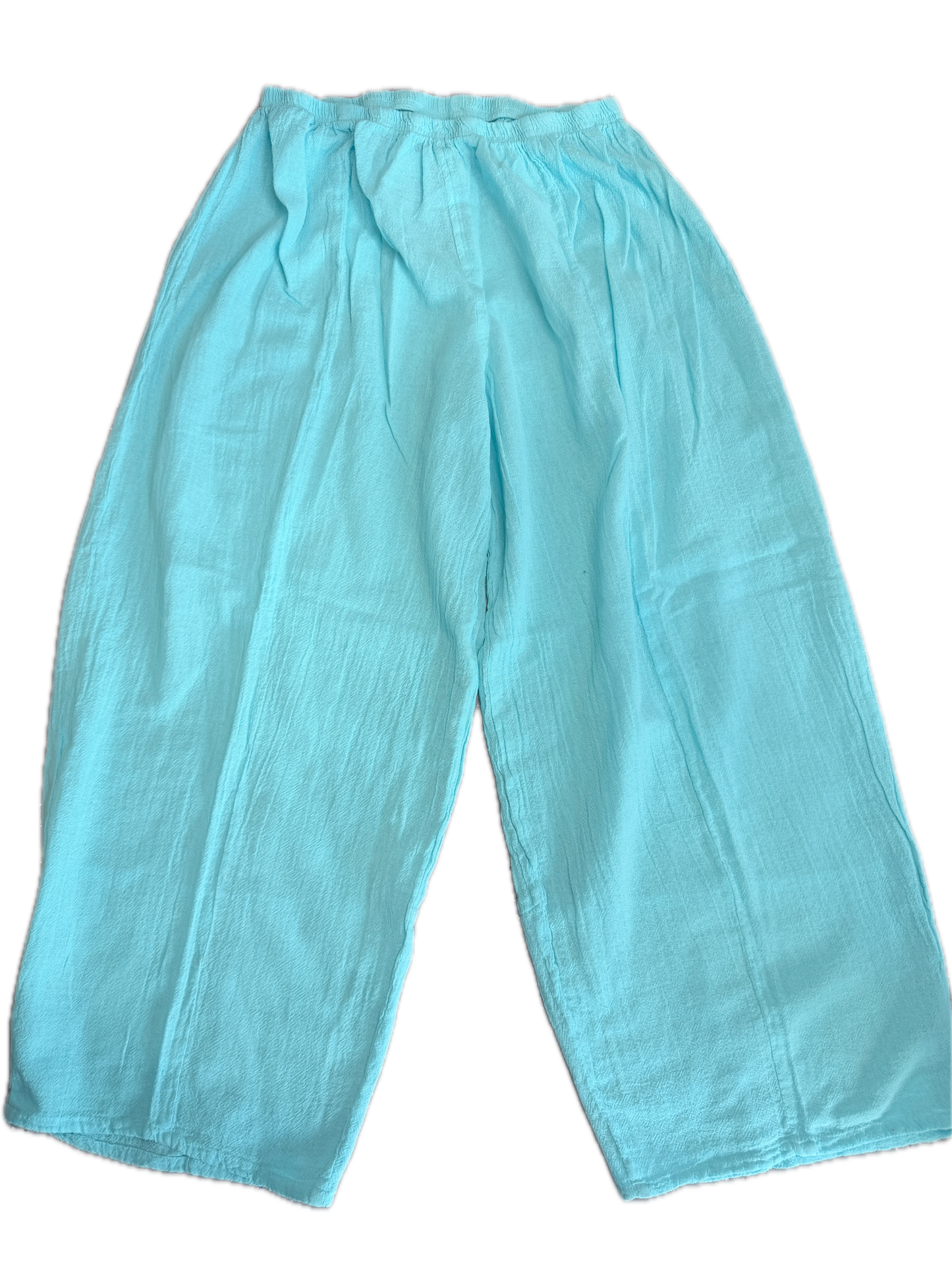 Sea Breeze- Flowy Cotton Pants (Lagoon Blue)