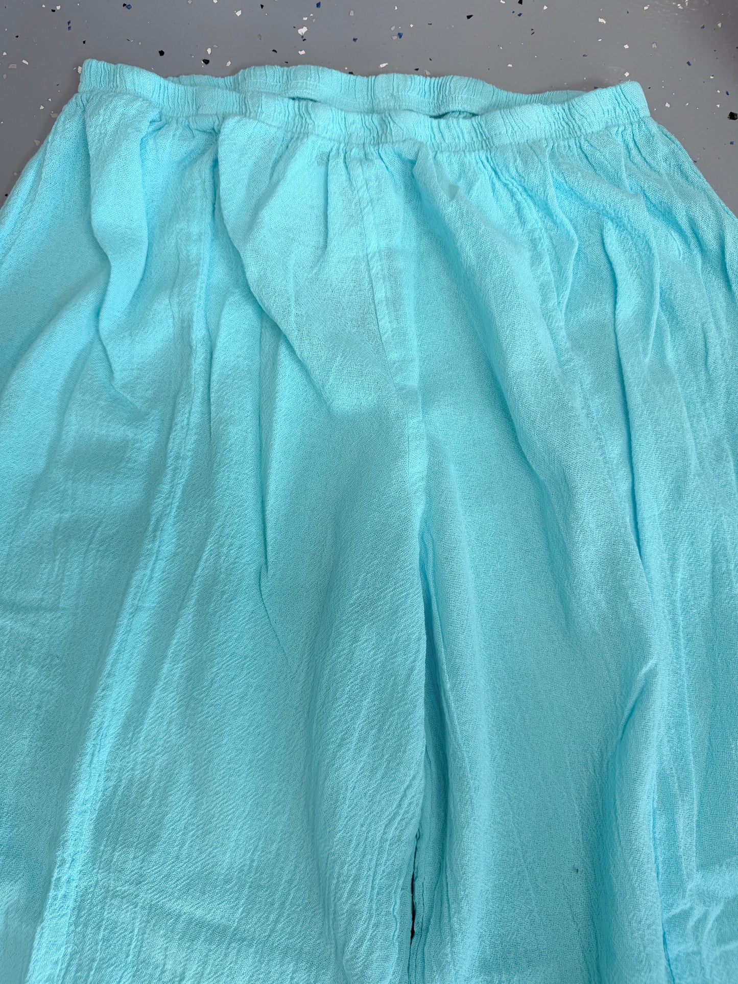 Sea Breeze- Flowy Cotton Pants (Lagoon Blue)
