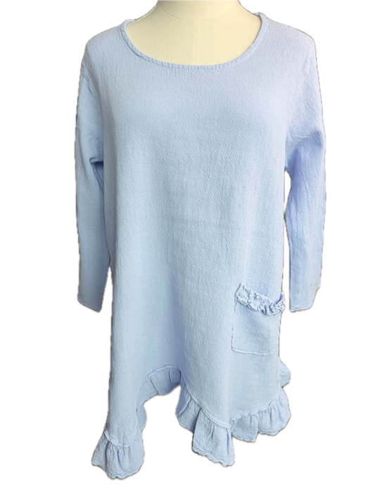 Sea Breeze- Ruffle Pocket Top (Serenity Purple)