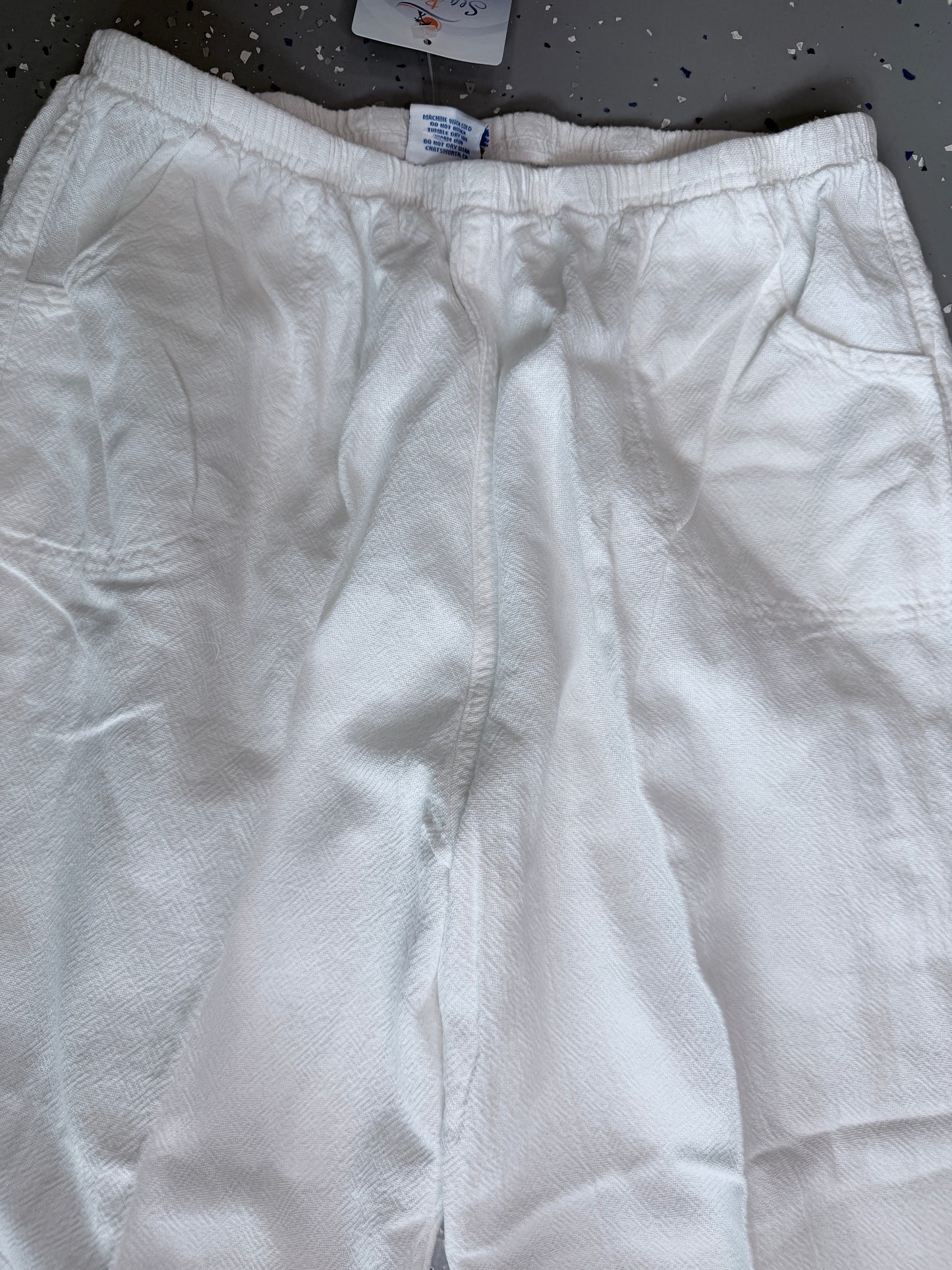 Sea Breeze- Flowy Cotton Pants (White)