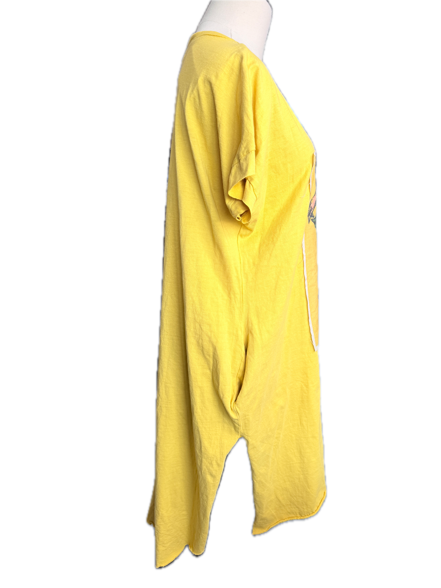 I Love Linen- Vintage Rose Print Dress (Mustard)