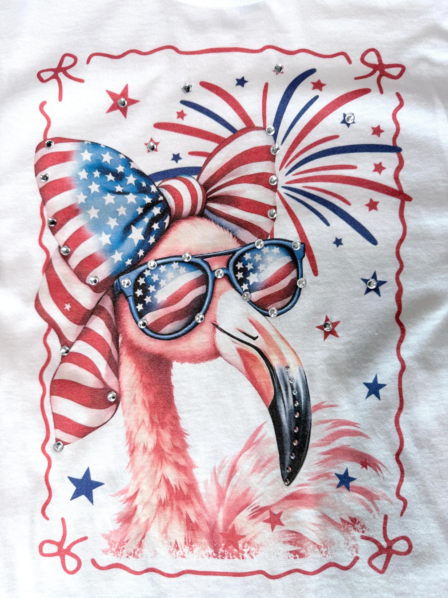 Patriotic Flamingo T-Shirt (No Bling)  - ERR Original *Final Sale*
