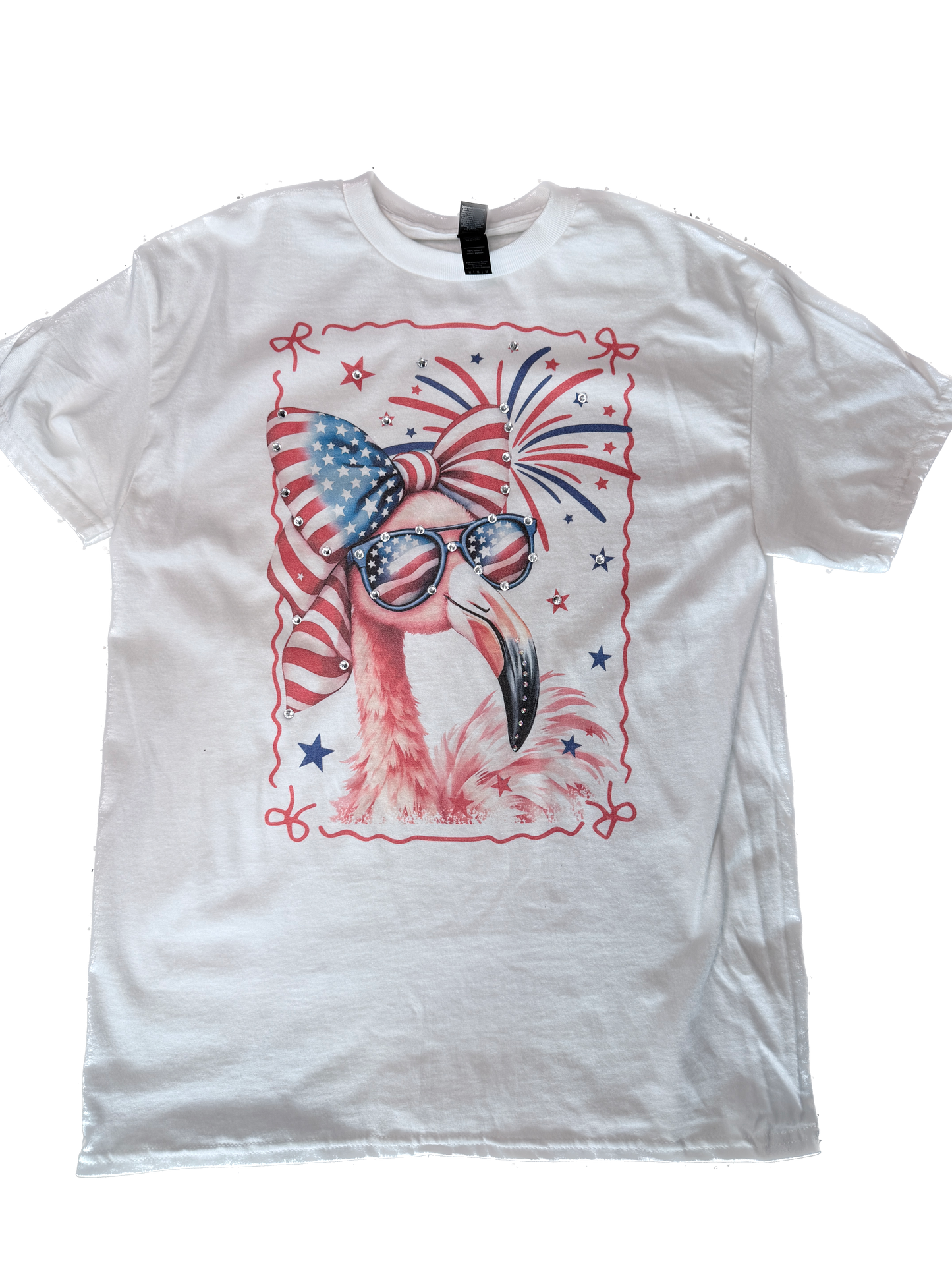 Patriotic Flamingo T-Shirt (No Bling)  - ERR Original *Final Sale*