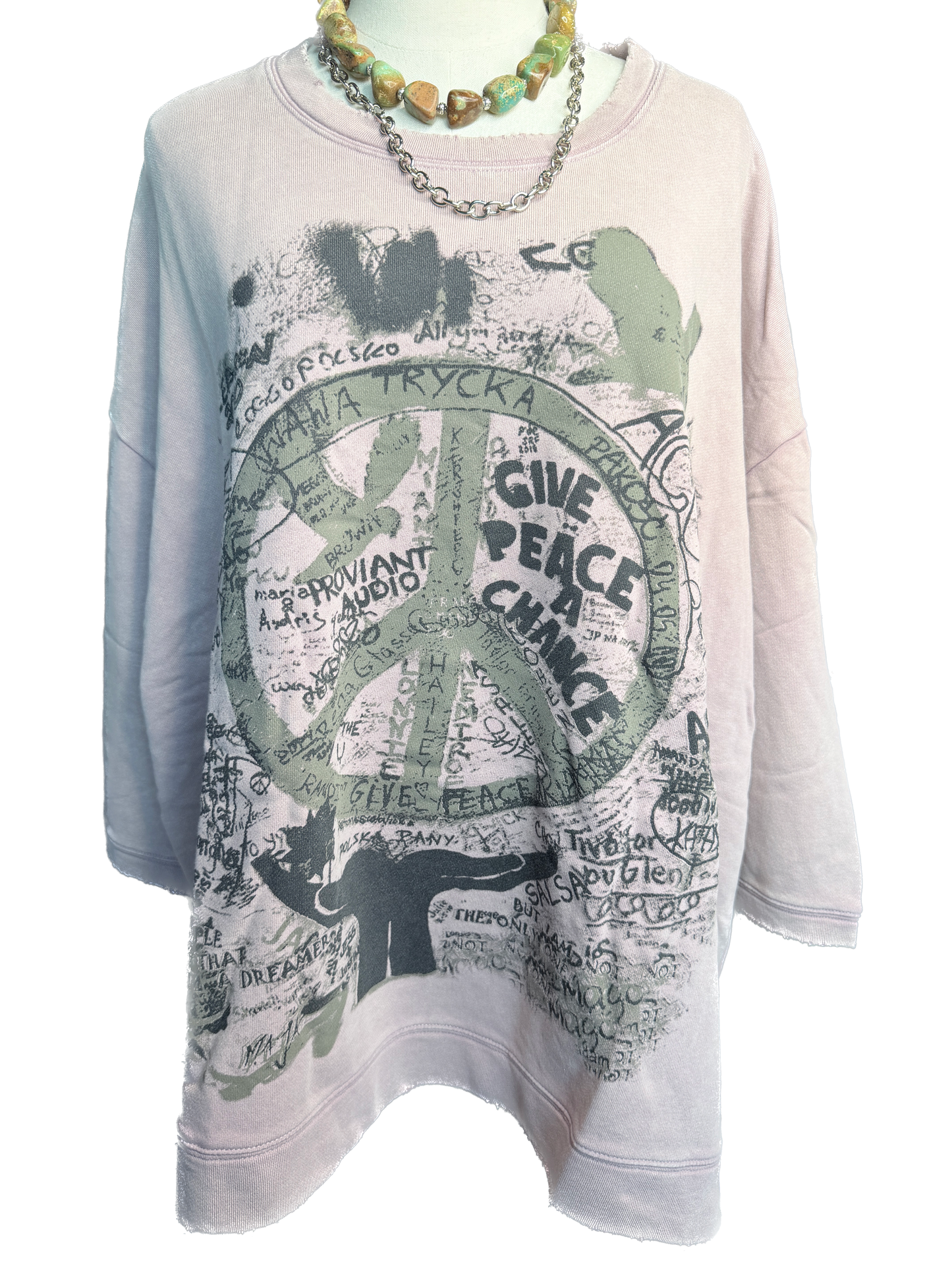Jaded Gypsy- Dance With The Moon Sweatshirt (Peace Plum) *Final Sale*