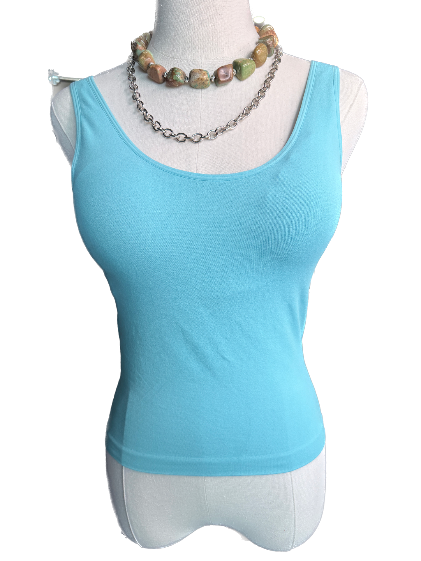 Yelete- Seamless Tank W/ Built In Bra (Seafoam)