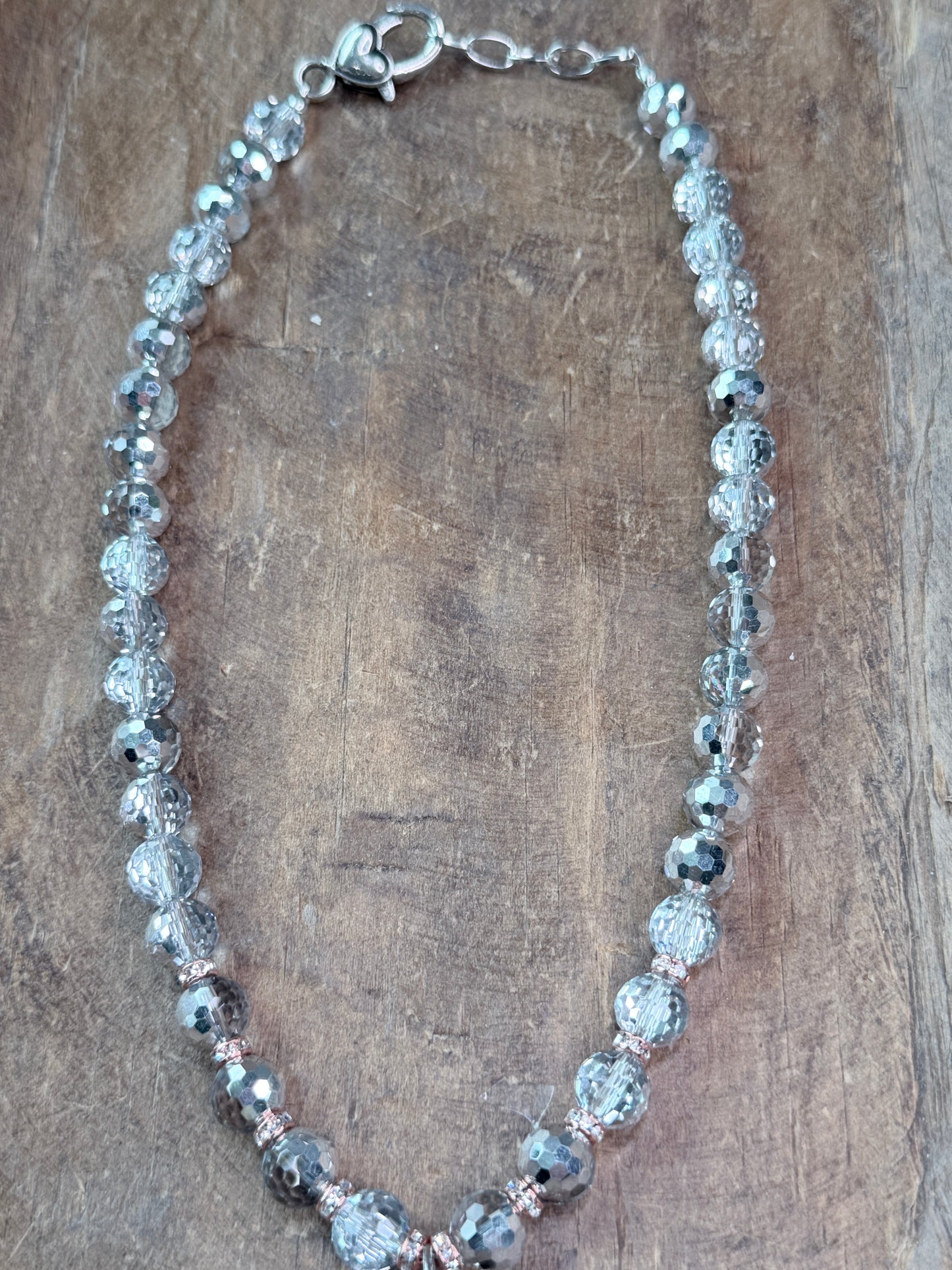 Soldered Pink Howlite and Glitzy Beaded Necklace