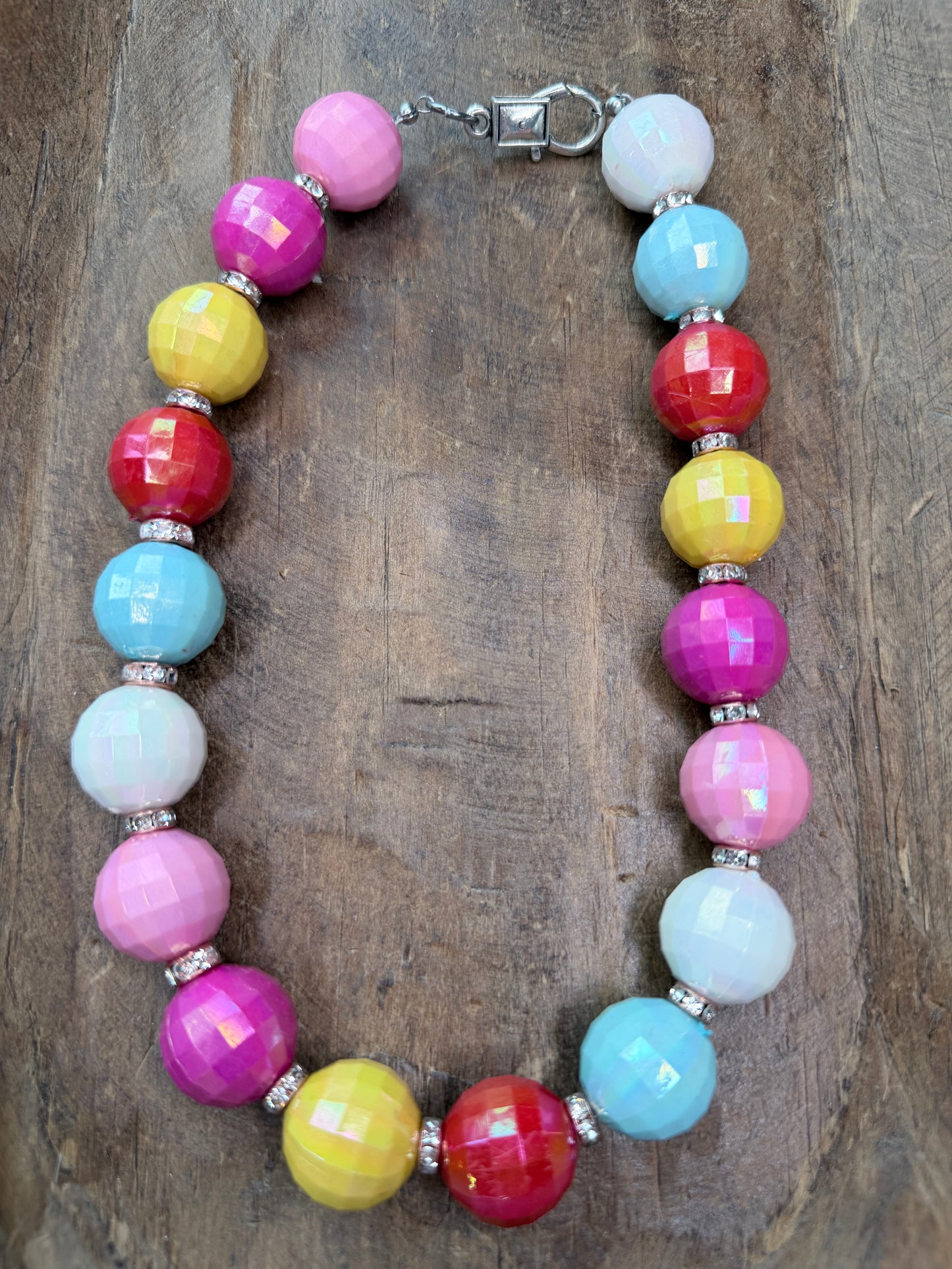 Colorful Discoball Bubble Gum Bead Necklace