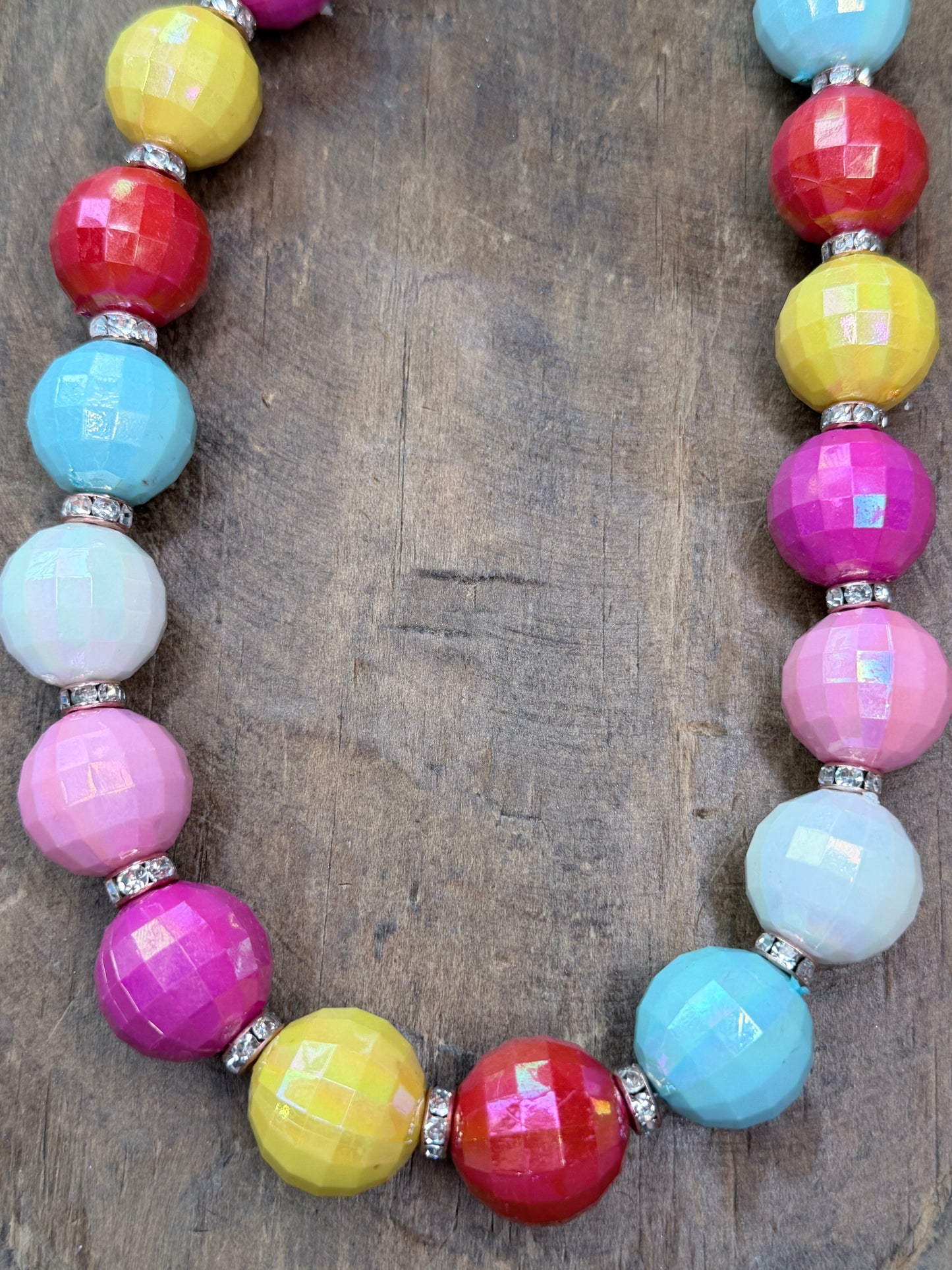 Colorful Discoball Bubble Gum Bead Necklace