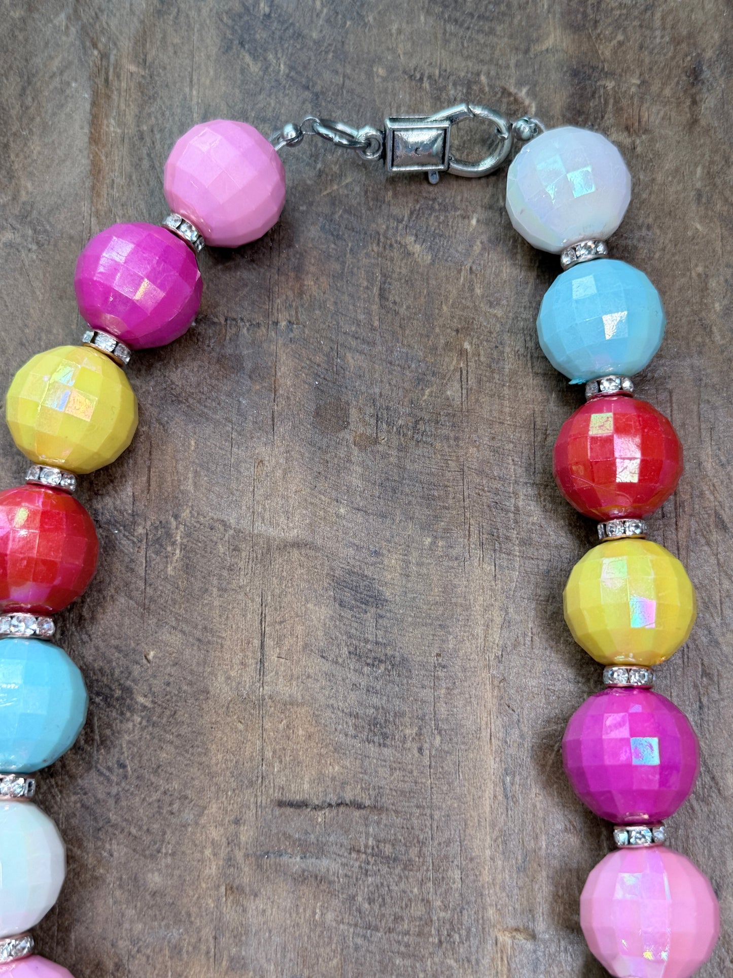 Colorful Discoball Bubble Gum Bead Necklace