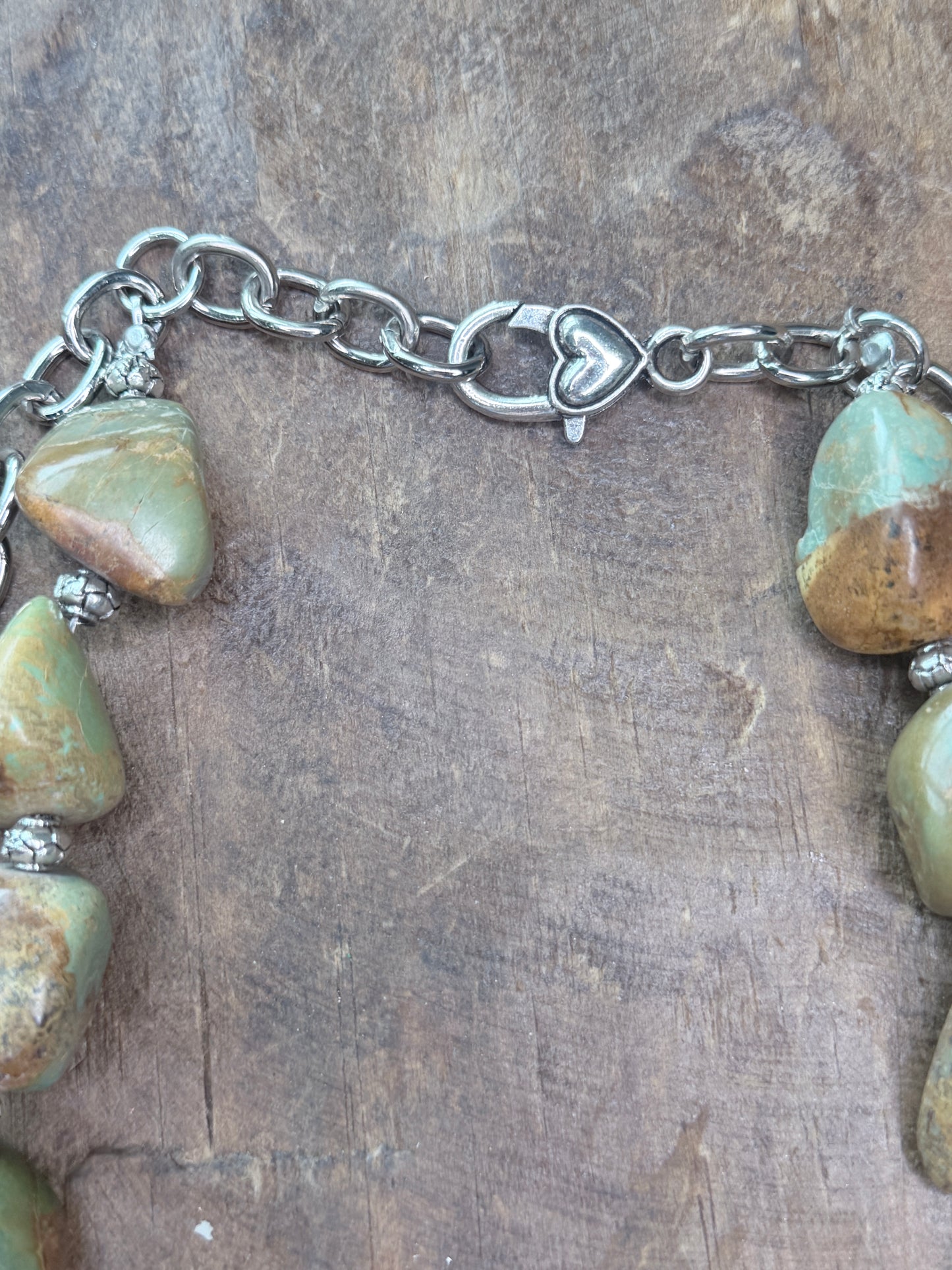 Layered Silver and Natural Turquoise Necklace