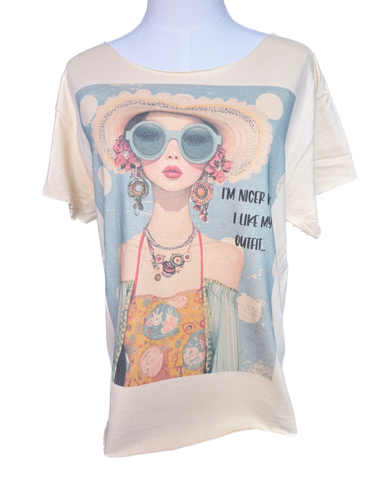I'm Nicer When I Like My Outfit T-Shirt (Christy Cut) - Indigo Blue *Final Sale*