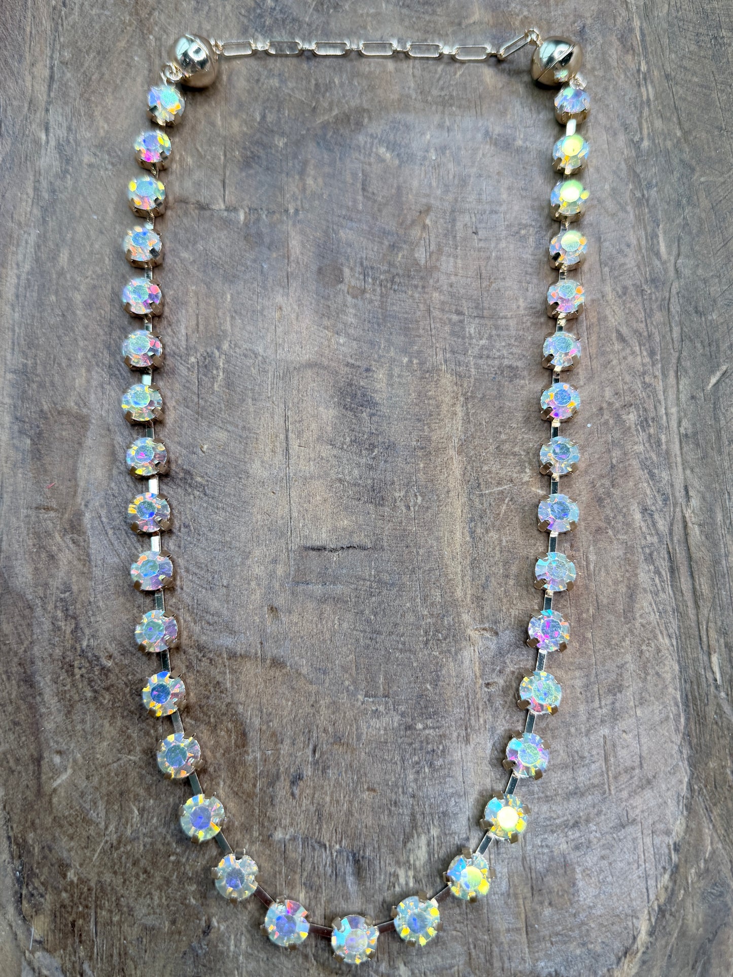 Gold Ab Crystal Accent Necklace