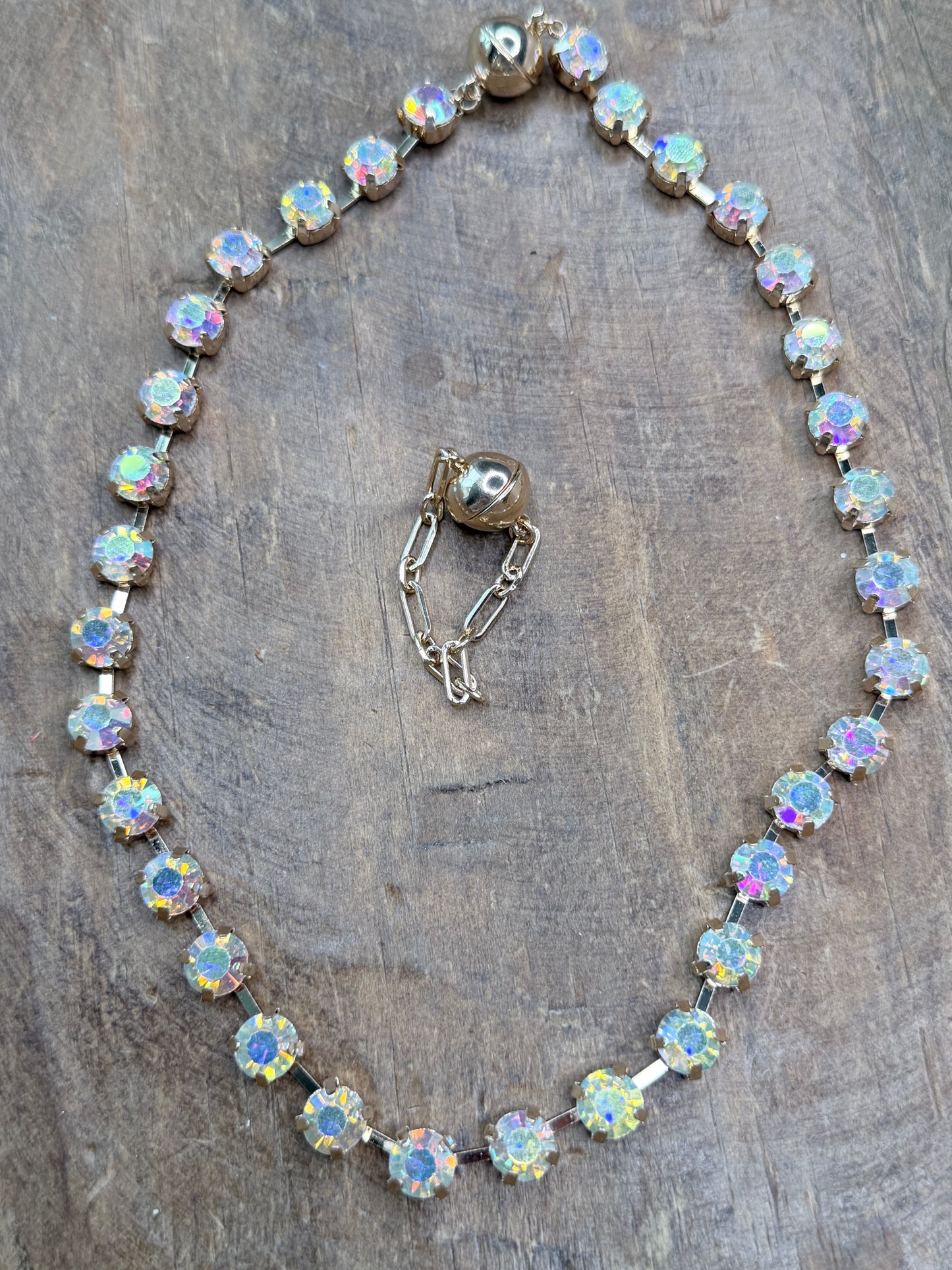 Gold Ab Crystal Accent Necklace