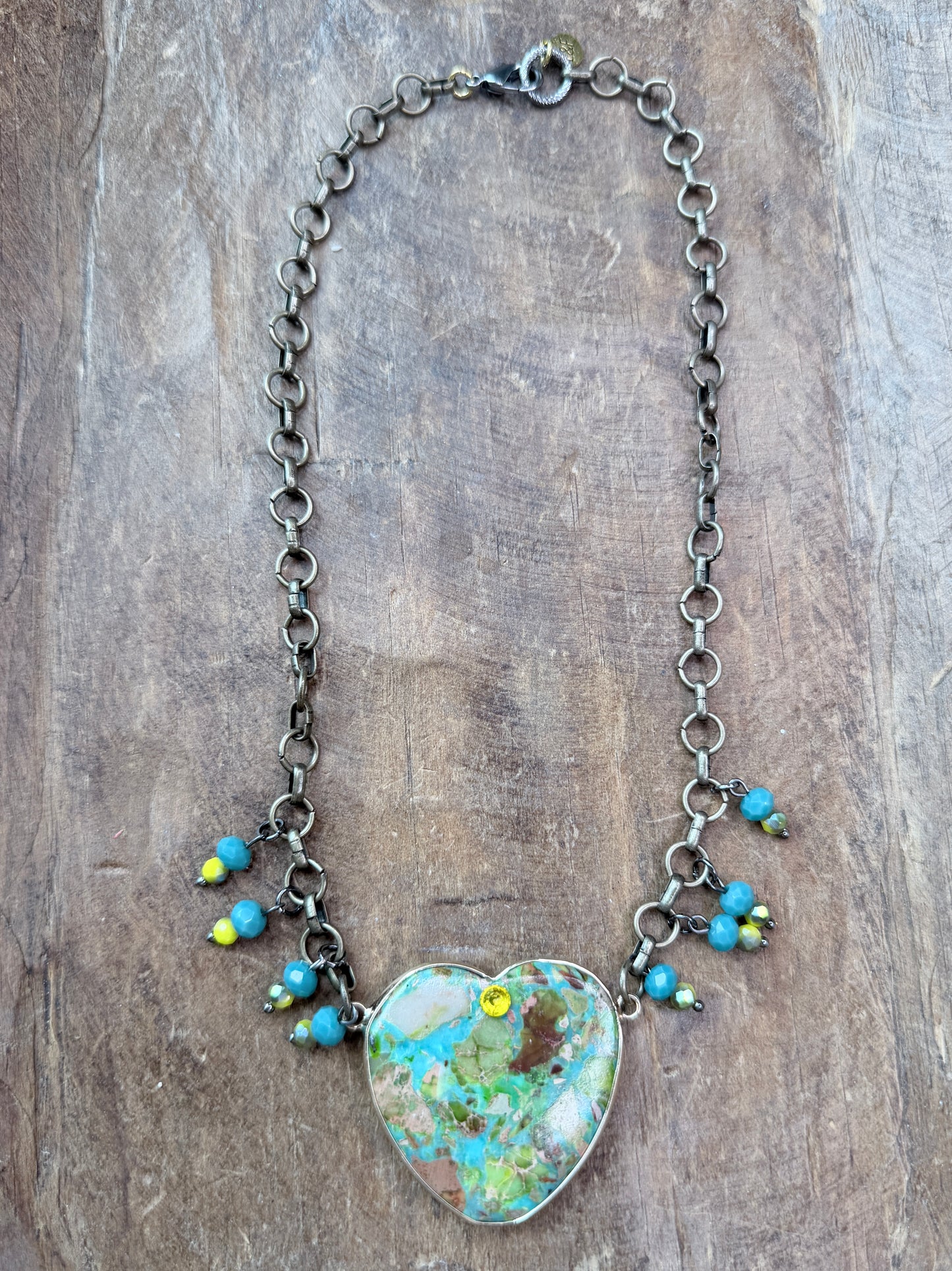 Lost & Found- Short Turquoise Heart Necklace