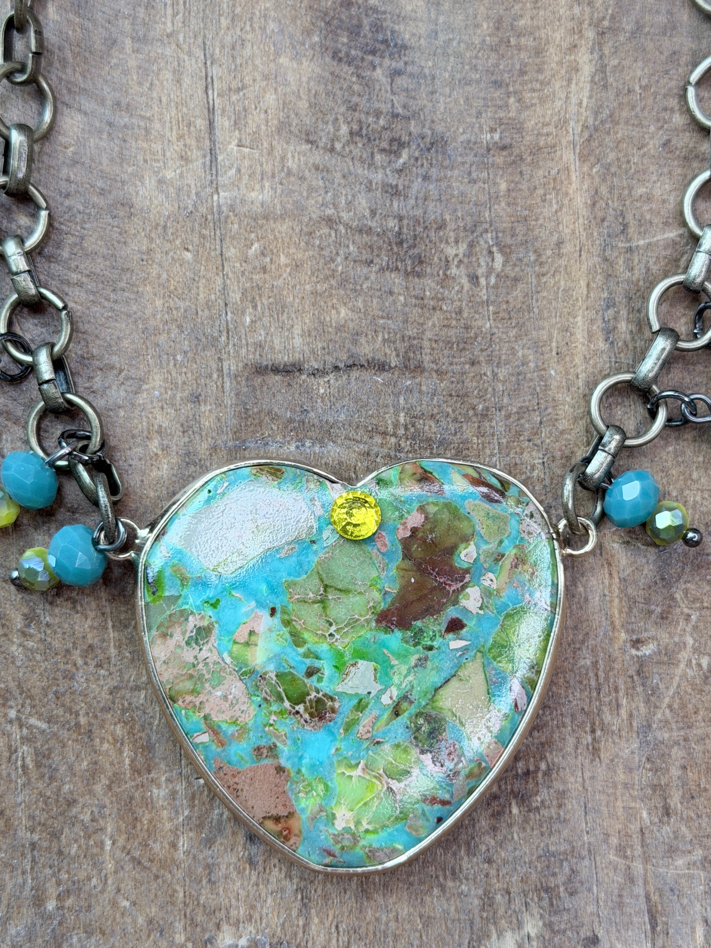 Lost & Found- Short Turquoise Heart Necklace
