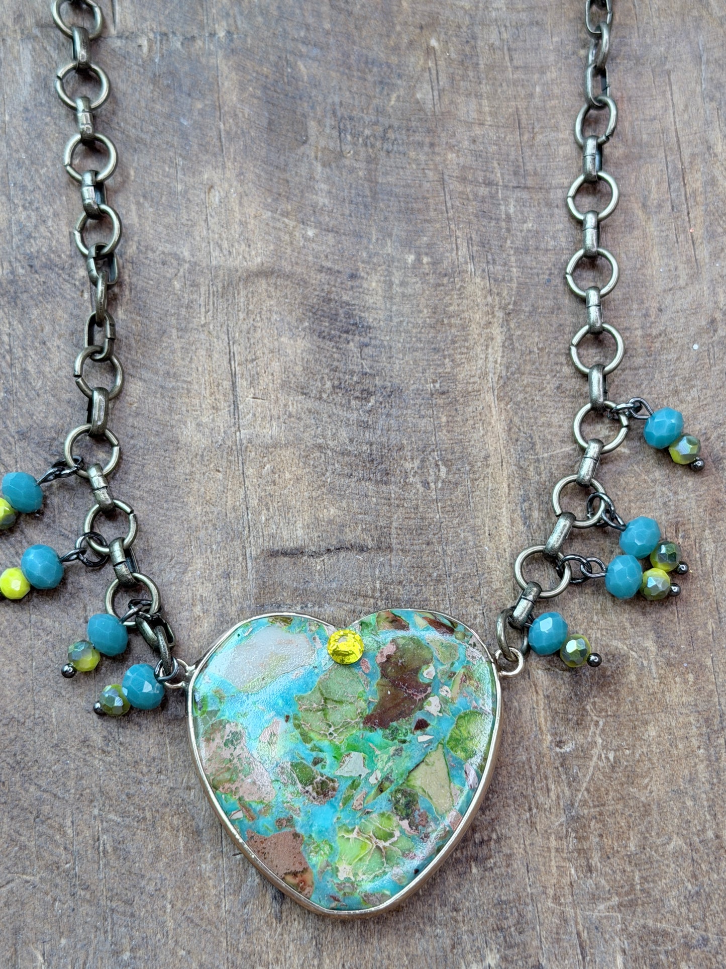 Lost & Found- Short Turquoise Heart Necklace