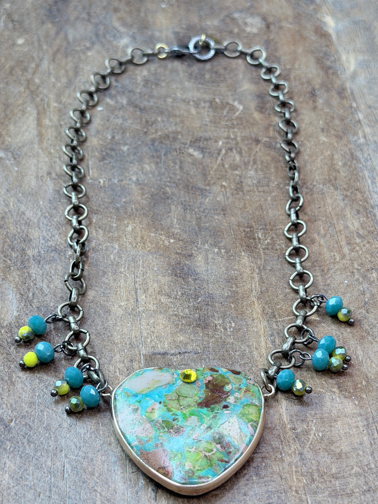Lost & Found- Short Turquoise Heart Necklace